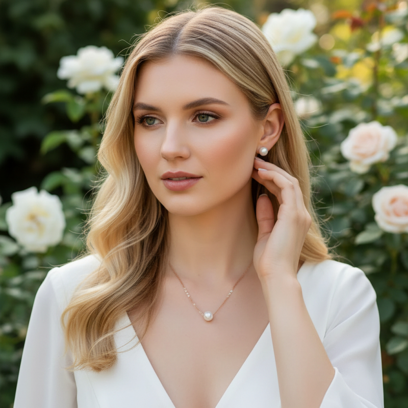 Gold Pearl Jewellery Set