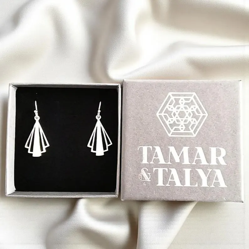 Art Deco Sterling Silver Drop Earrings 