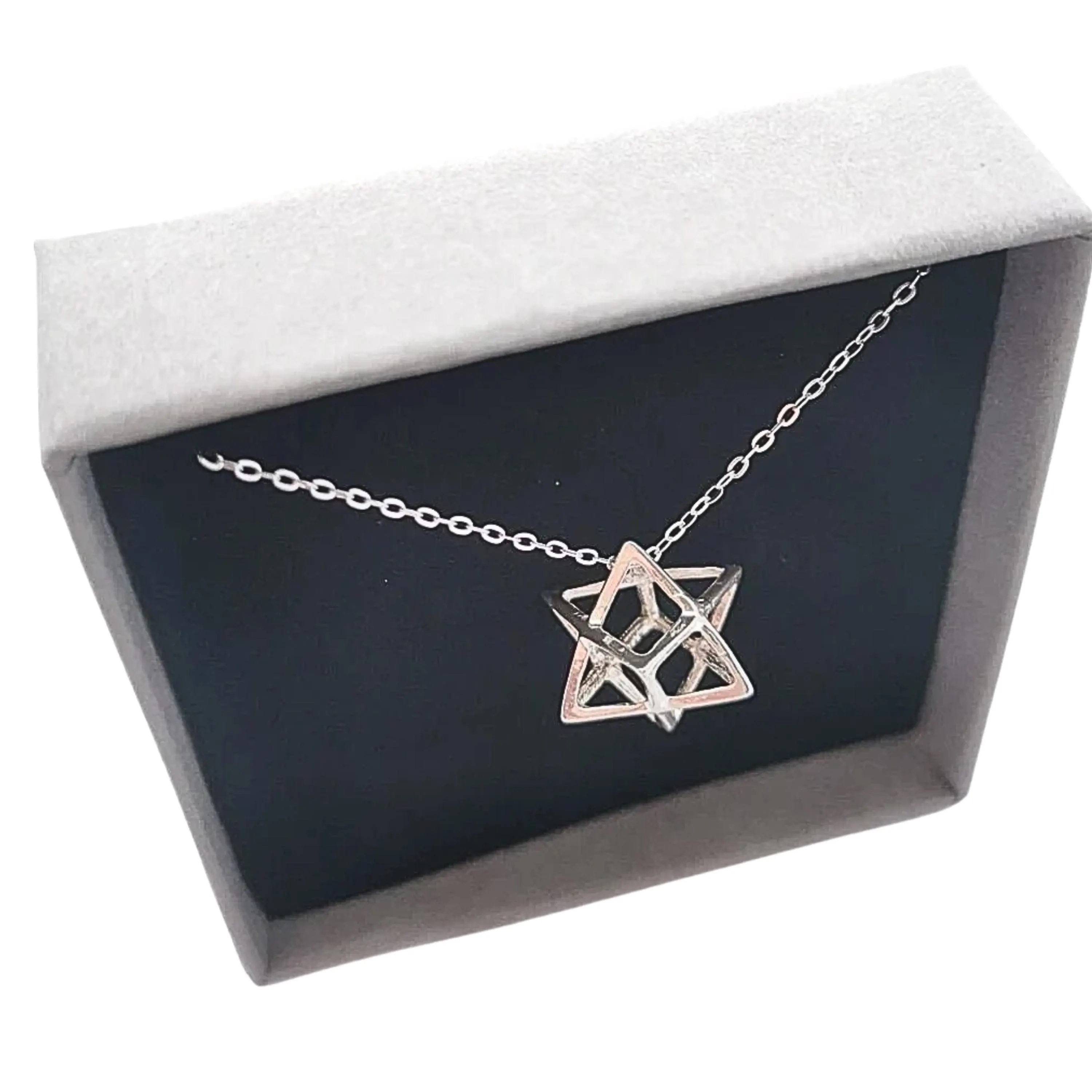 Sterling Silver Merkaba Pendant Necklace