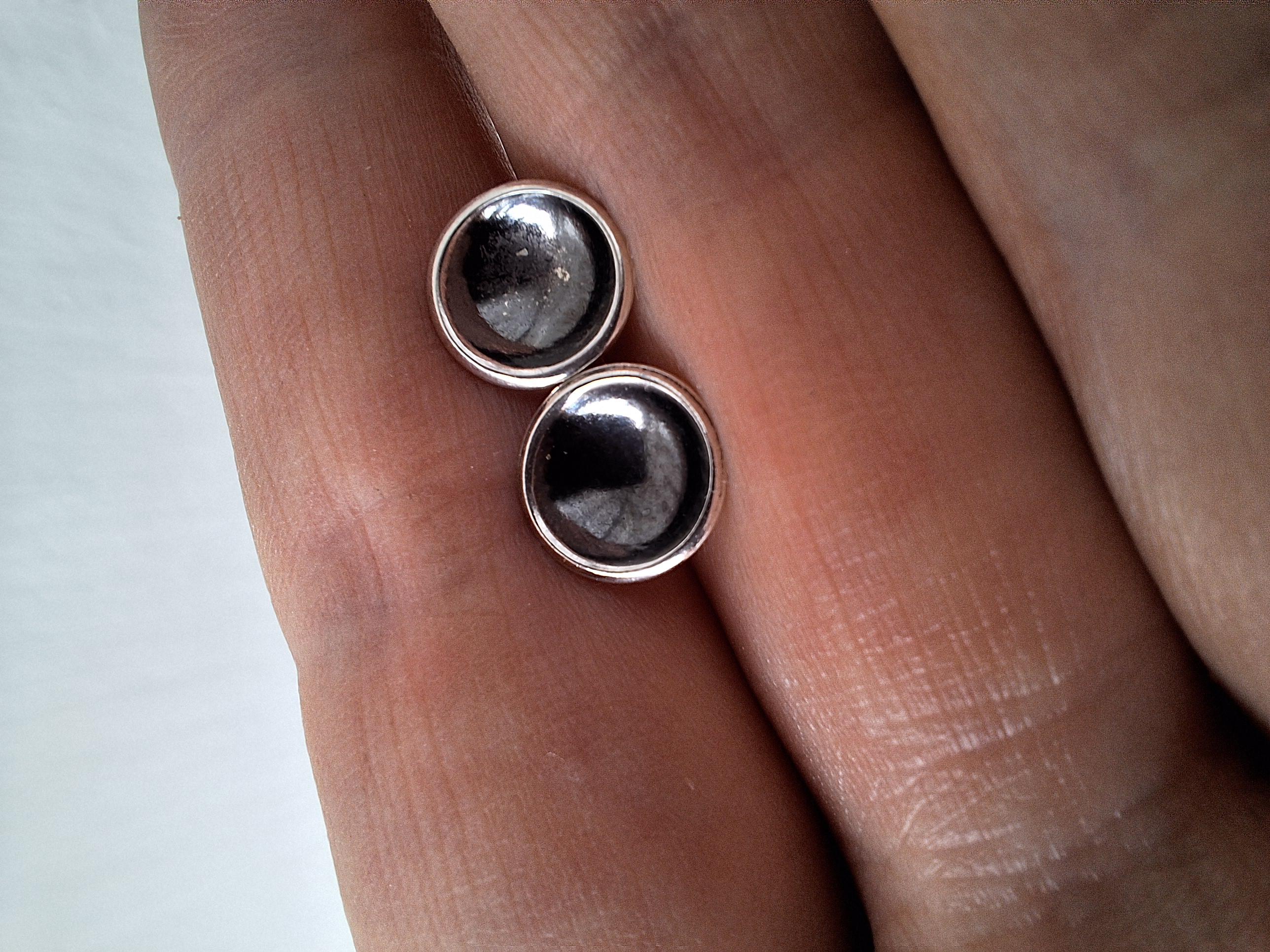 Black Starry Night Stud Earrings | 12mm | Sterling Silver