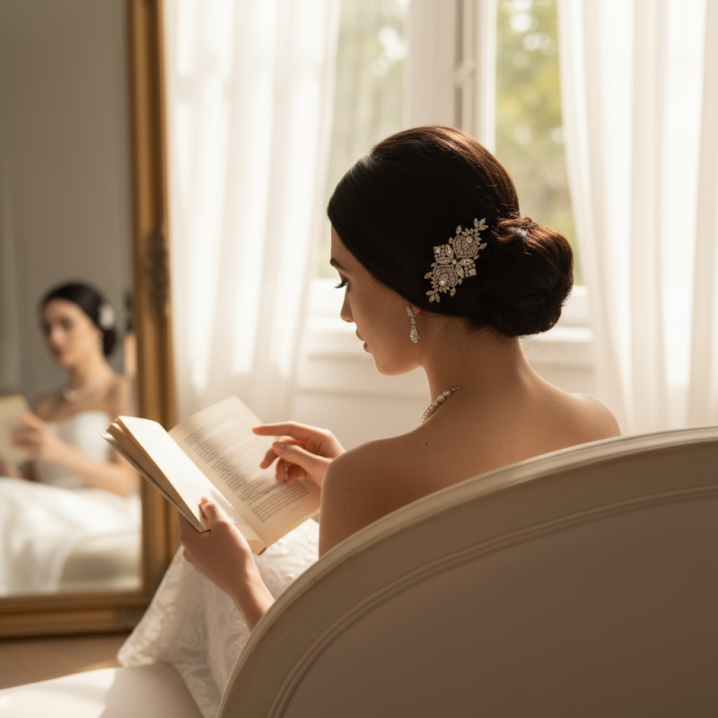 Deco Hair Comb Bridal Headpiece - ROSE GOLD