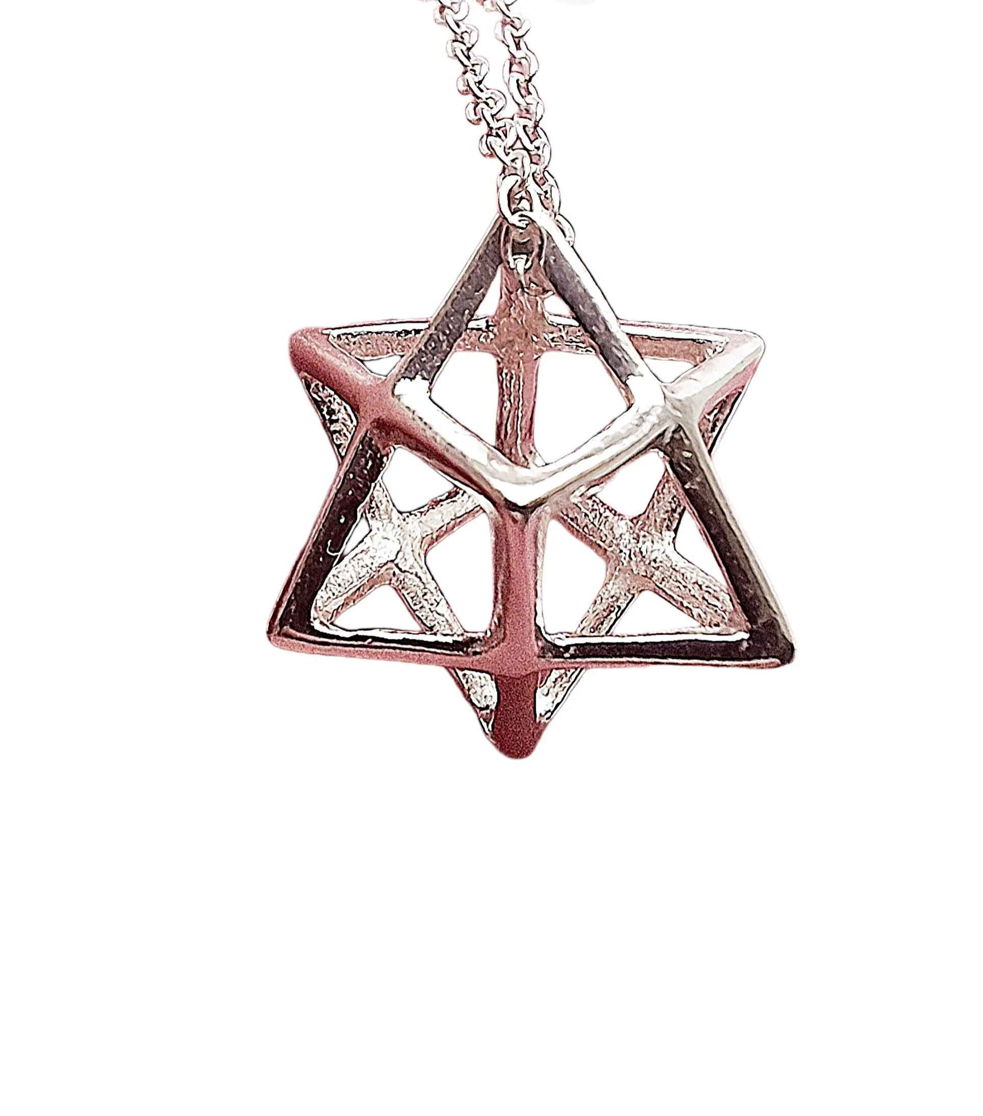 Sterling Silver Merkaba Pendant Necklace