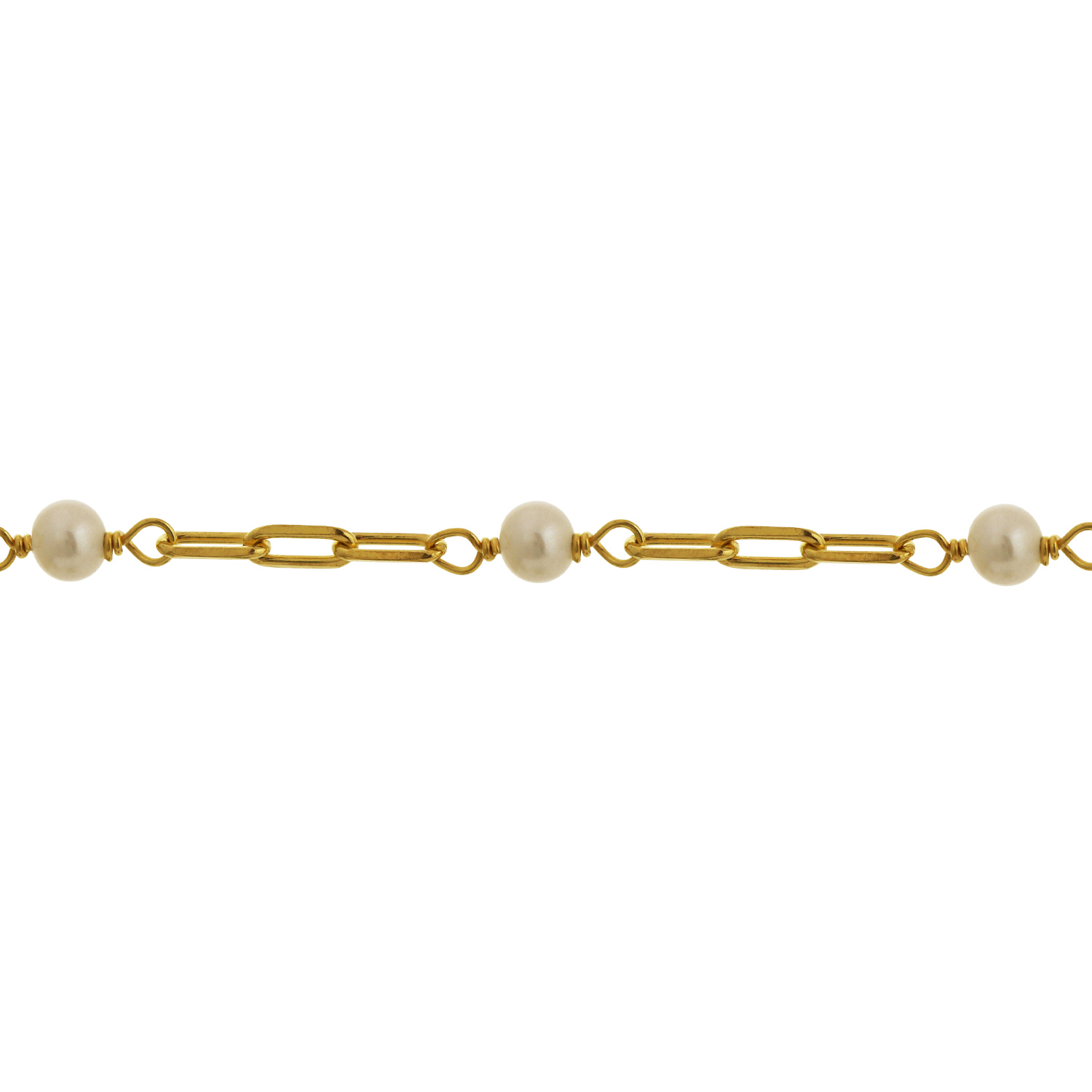  Pearl Chain Gold Bracelet