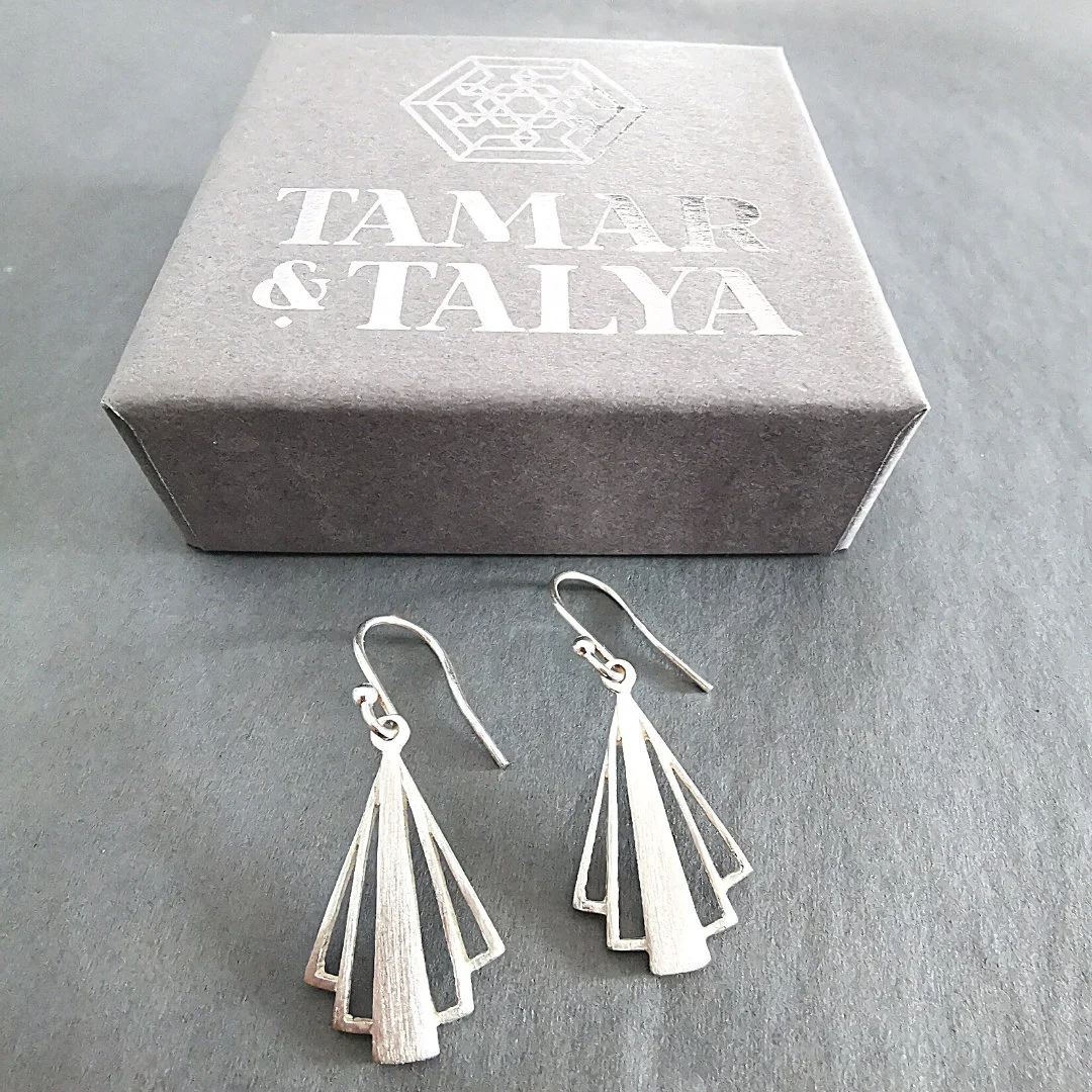 Art Deco Sterling Silver Drop Earrings 