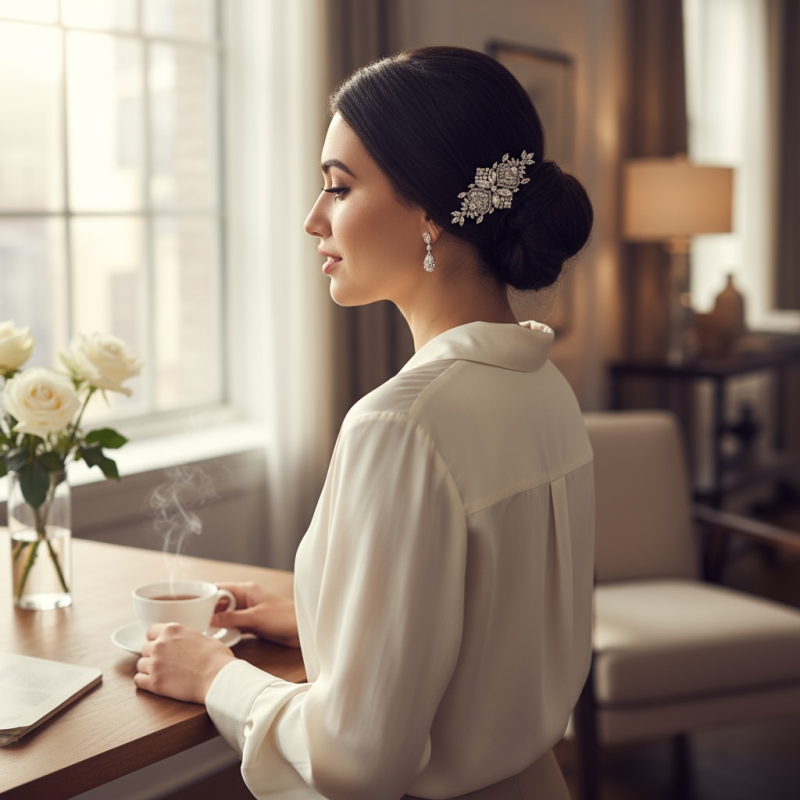 Deco Hair Comb Bridal Headpiece - ROSE GOLD
