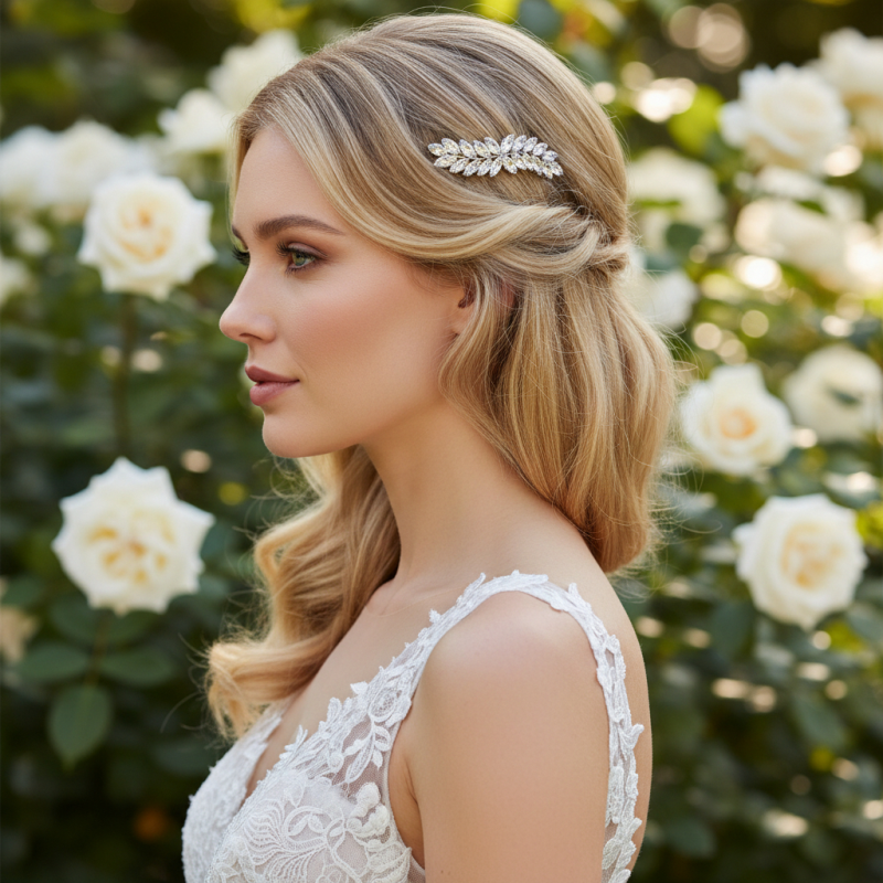 CZ Bridal Hair Clip