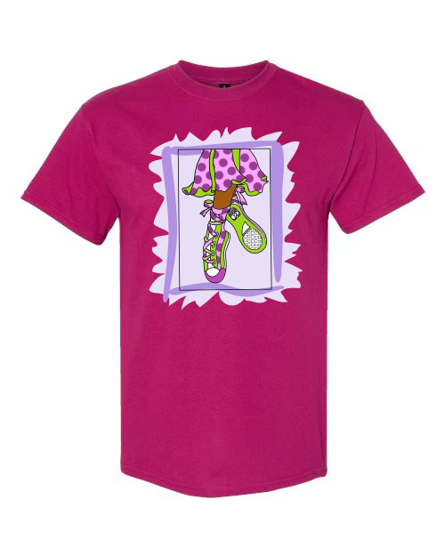 Polka Dot Ballerina Graphic Tee with Hi-top tennis