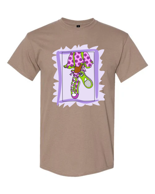 Polka Dot Ballerina Graphic Tee with Hi-top tennis