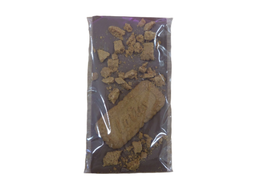 Chocolate bar with biscoff biscuit topping