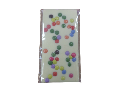 White Chocolate Bar with Colorful Candy Toppings