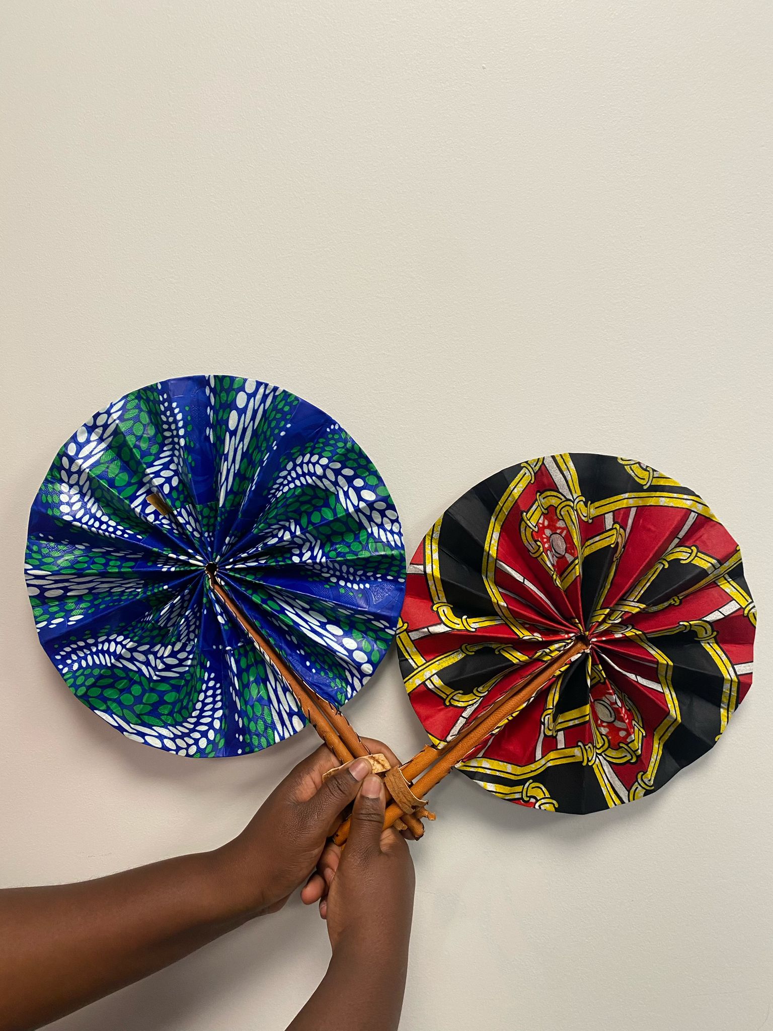 African Print Foldable Hand Fan (Set of 2)