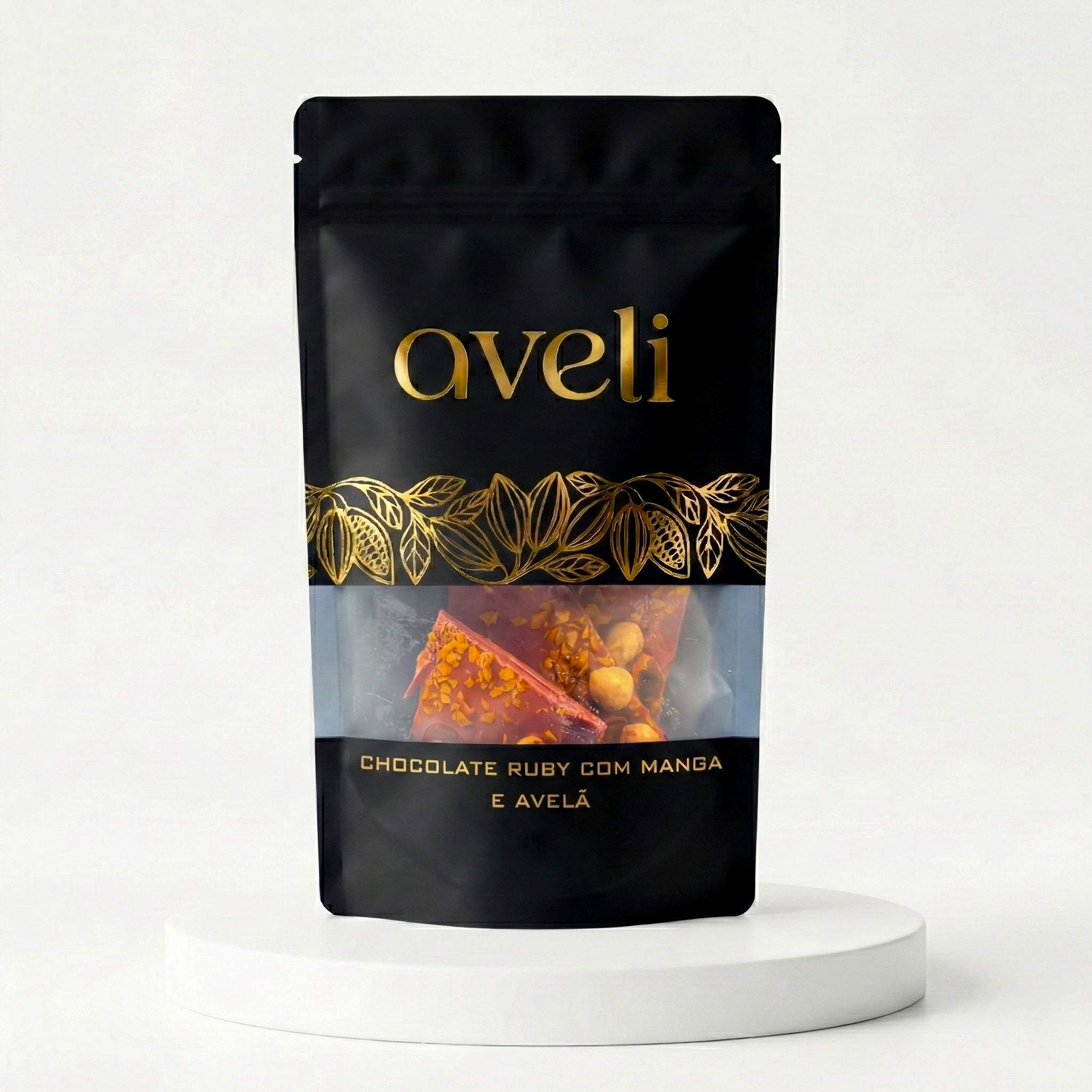 Cacos de Chocolate Ruby, Manga e Avelã