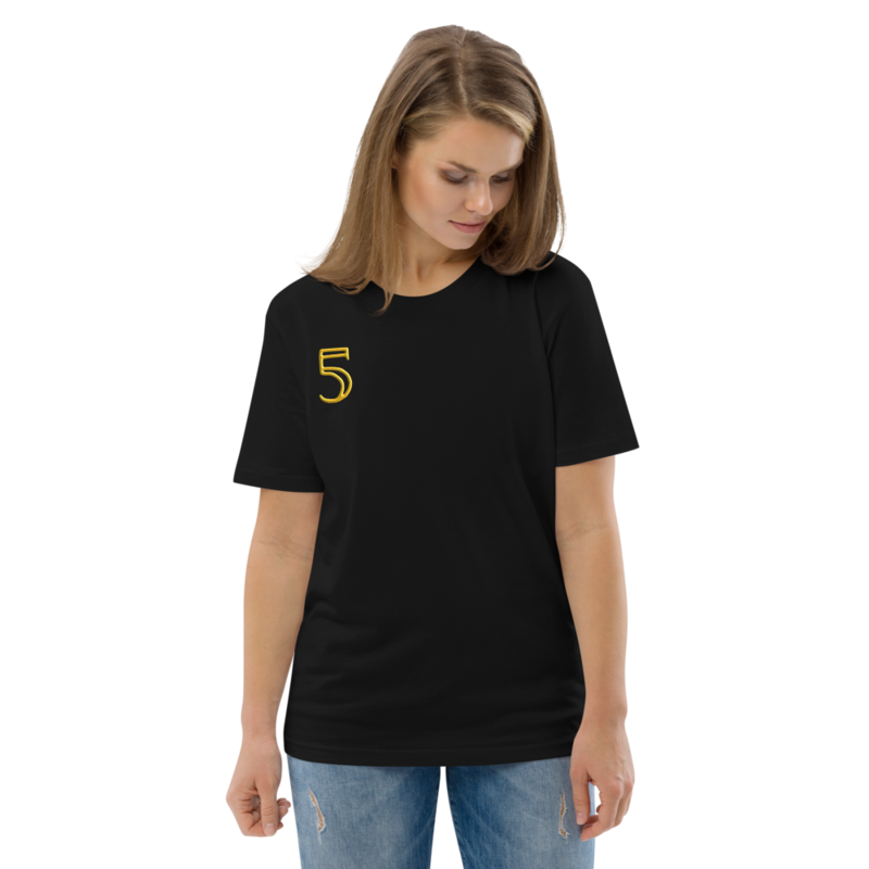 Number 5 Unisex organic cotton t-shirt