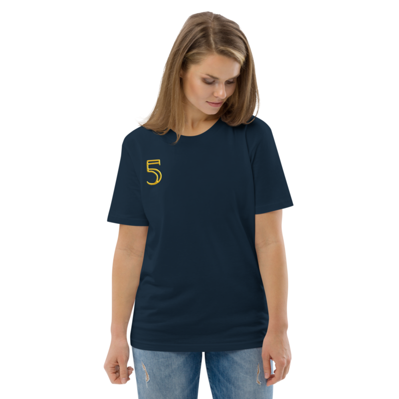 Number 5 Unisex organic cotton t-shirt