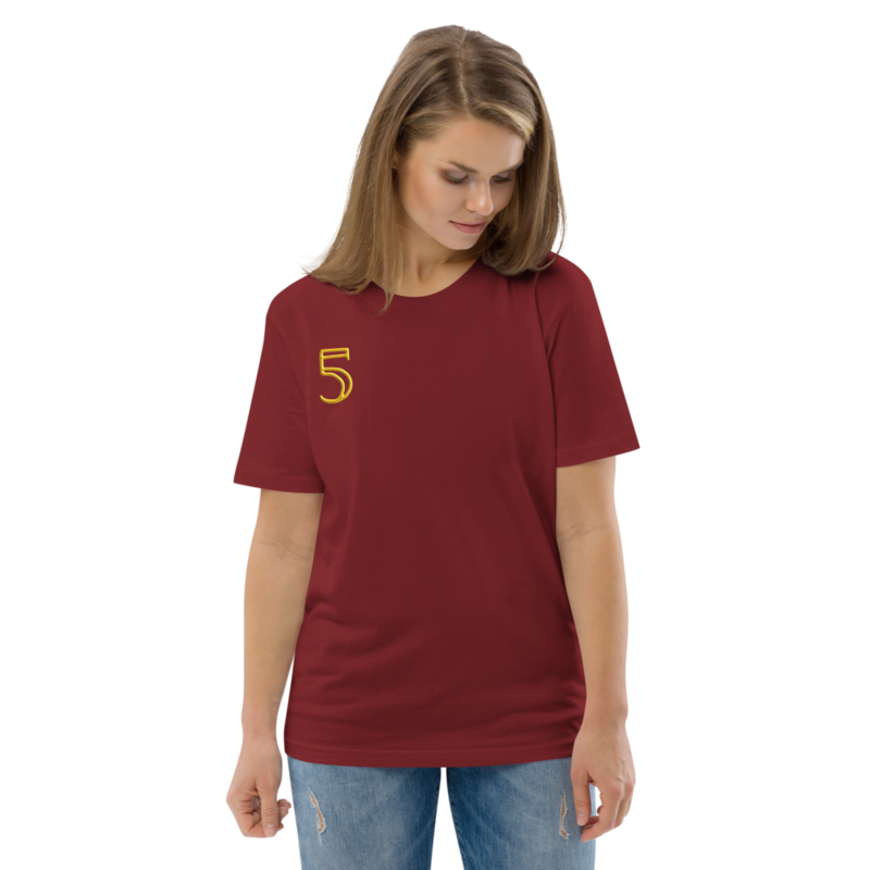 Number 5 Unisex organic cotton t-shirt