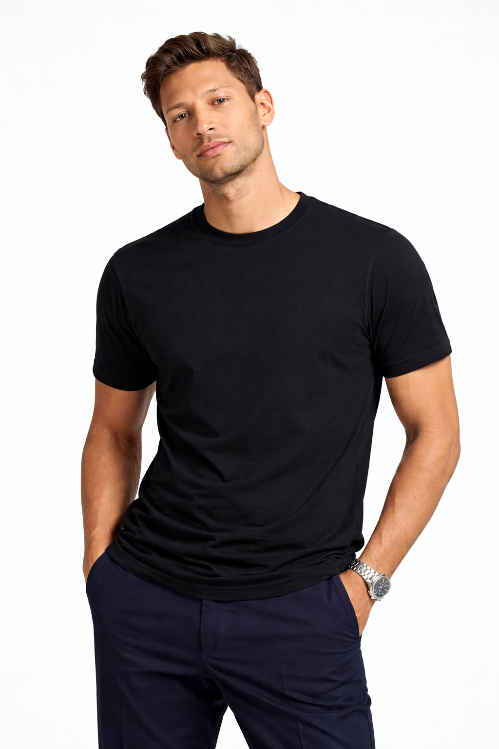 Camiseta Malha Cotton Preta