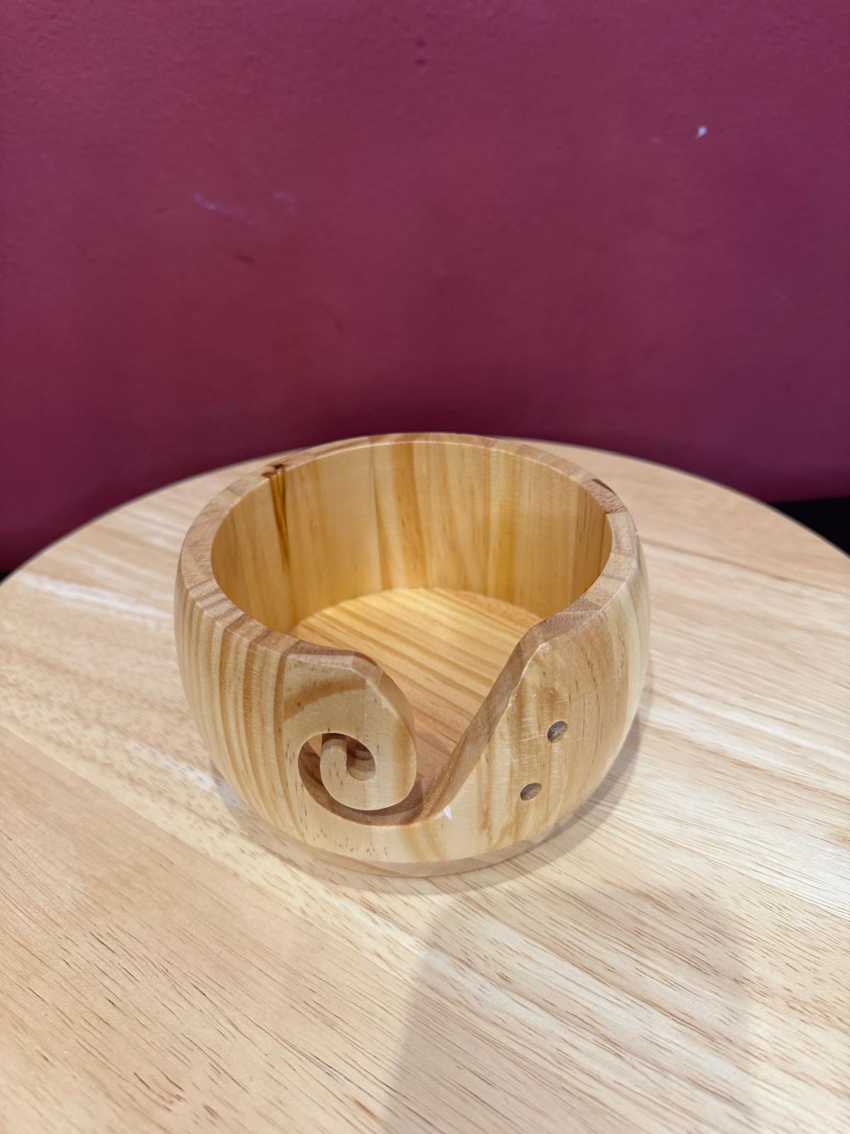 Garnschale Holz 8x13cm, Helle Optik, für kleine bis mittlere Wollknäuel