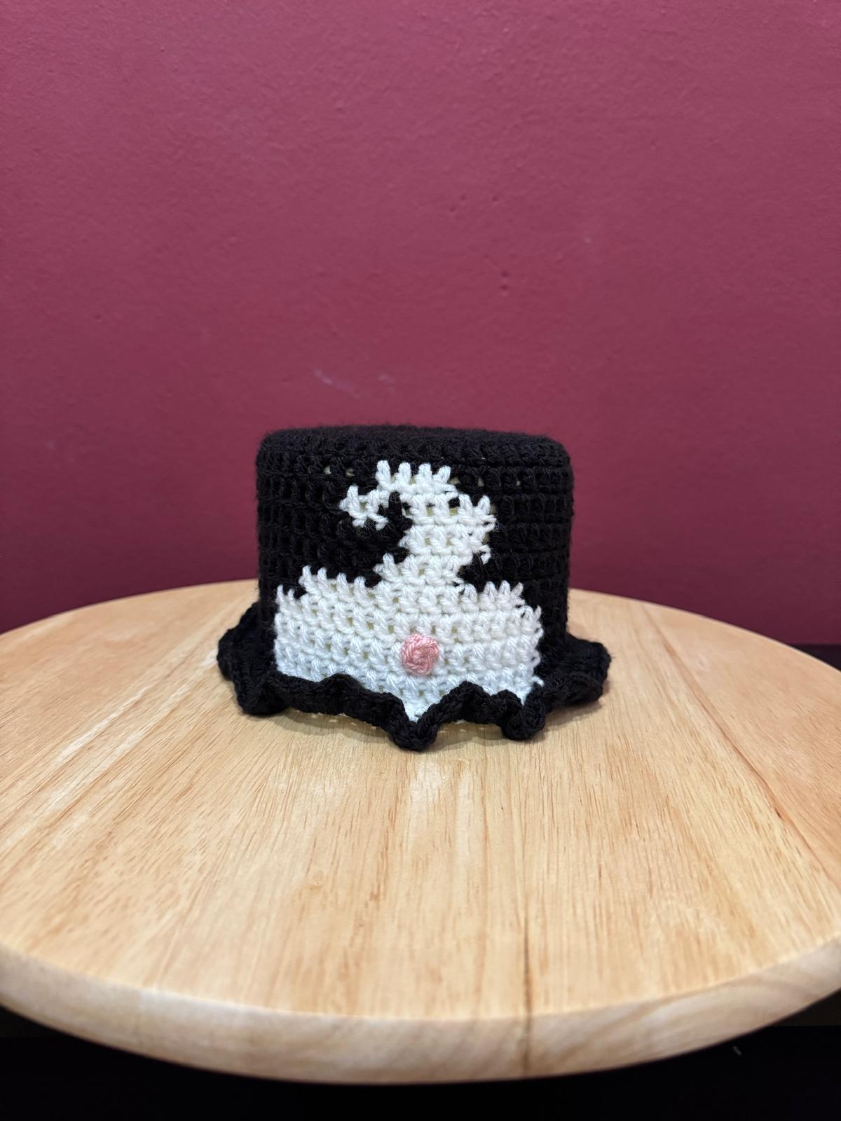 Klorollenhut - Katze mit Popoloch freche WC-Deko, gehäkelt & handmade