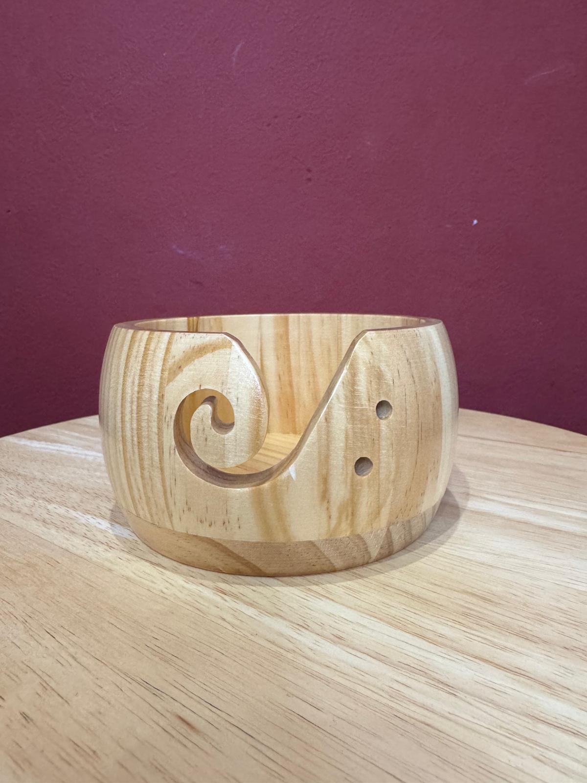 Garnschale Holz 8x13cm, Helle Optik, für kleine bis mittlere Wollknäuel