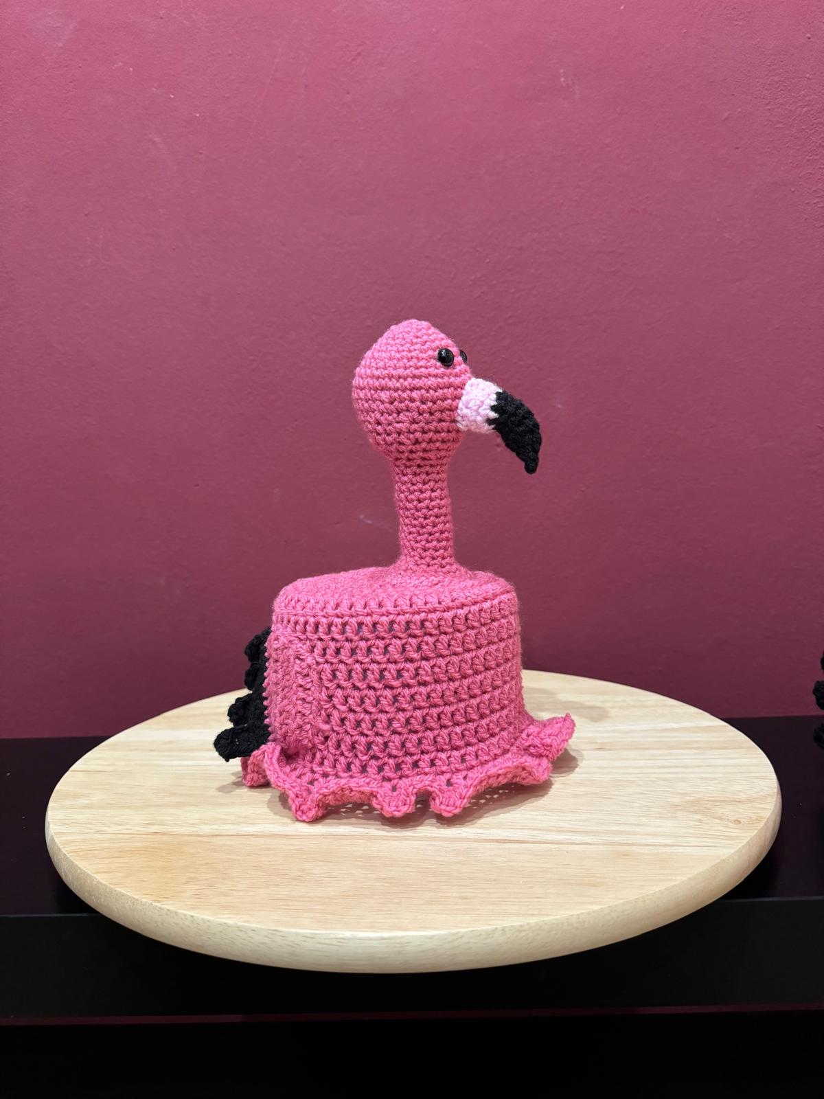 Klorollenhut - Flamingo - pinke WC-Deko, gehäkelt & handmade