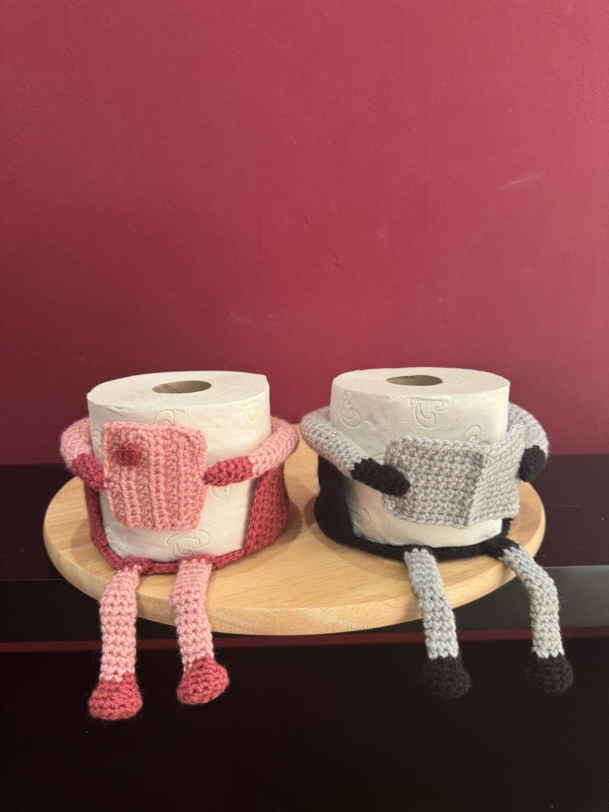 Klorollenhut - Hubert&Brunnhilde- WC-Deko, gehäkelt & handmade