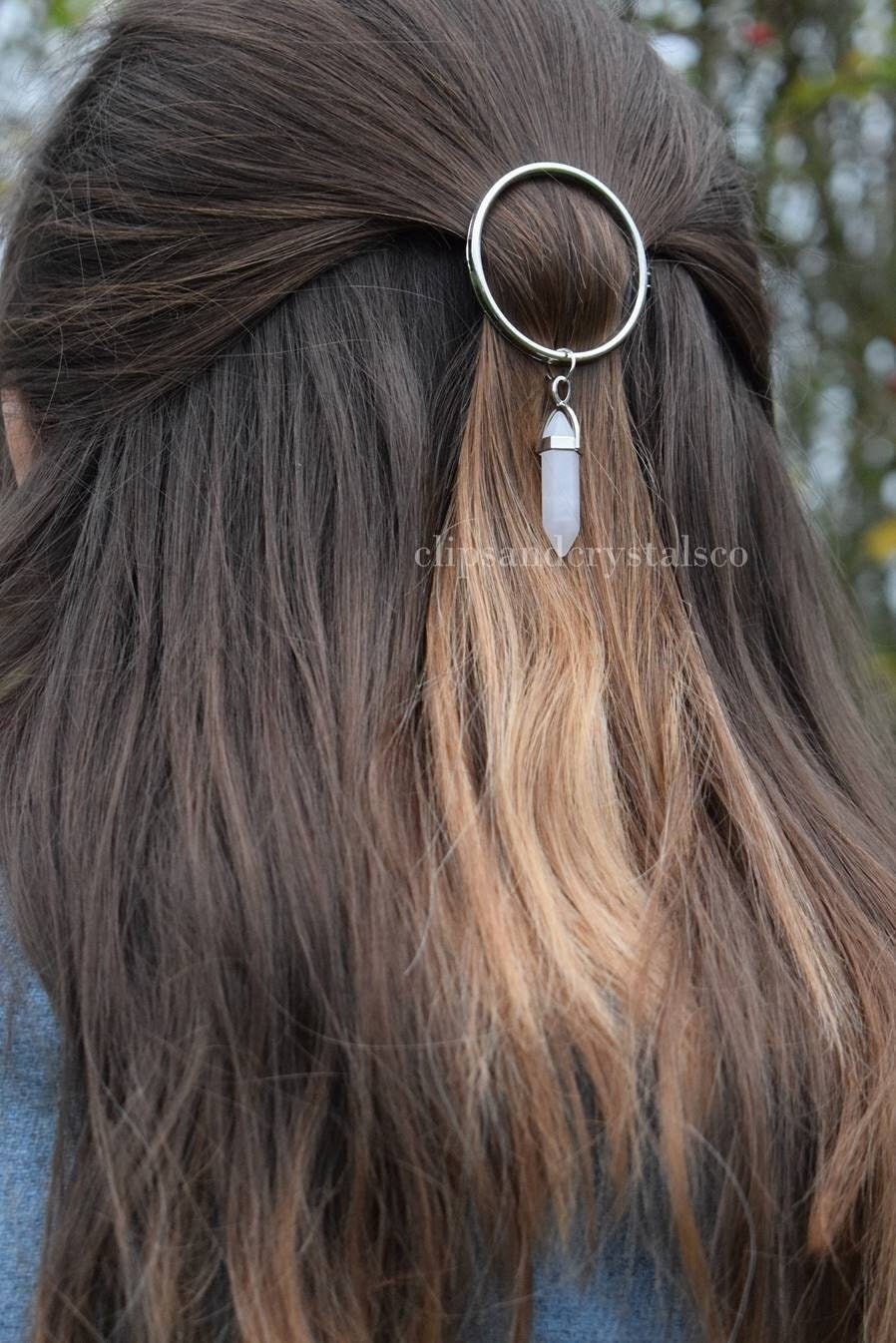 Crystal Circle Hair Clip - Many Crystal Options