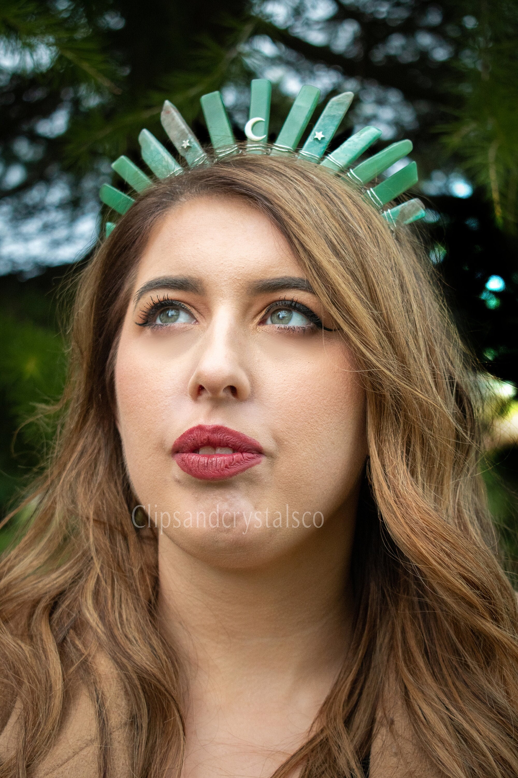 Green Crystal Night Sky Tiara