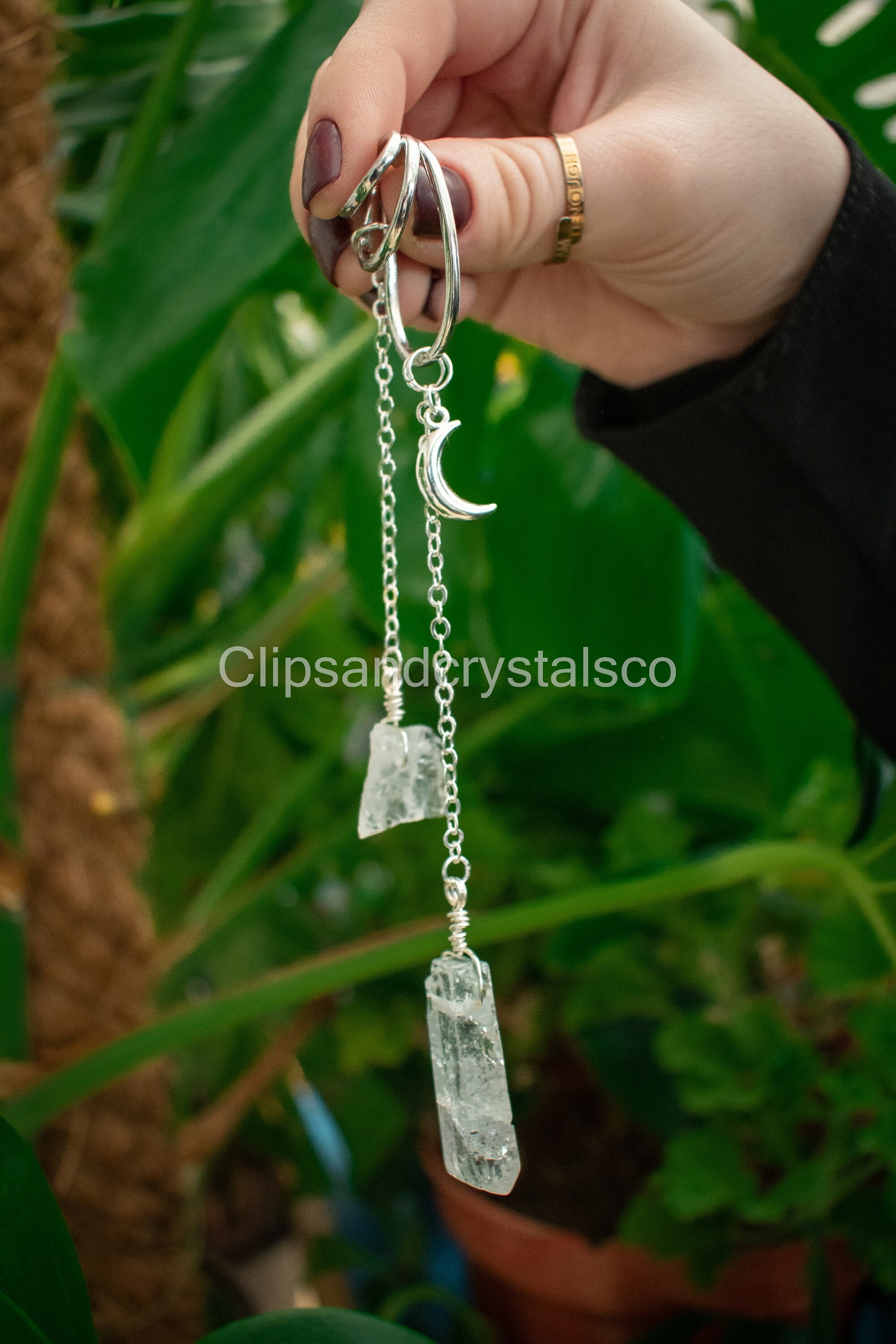 Silver Moon Quartz Ear Cuff