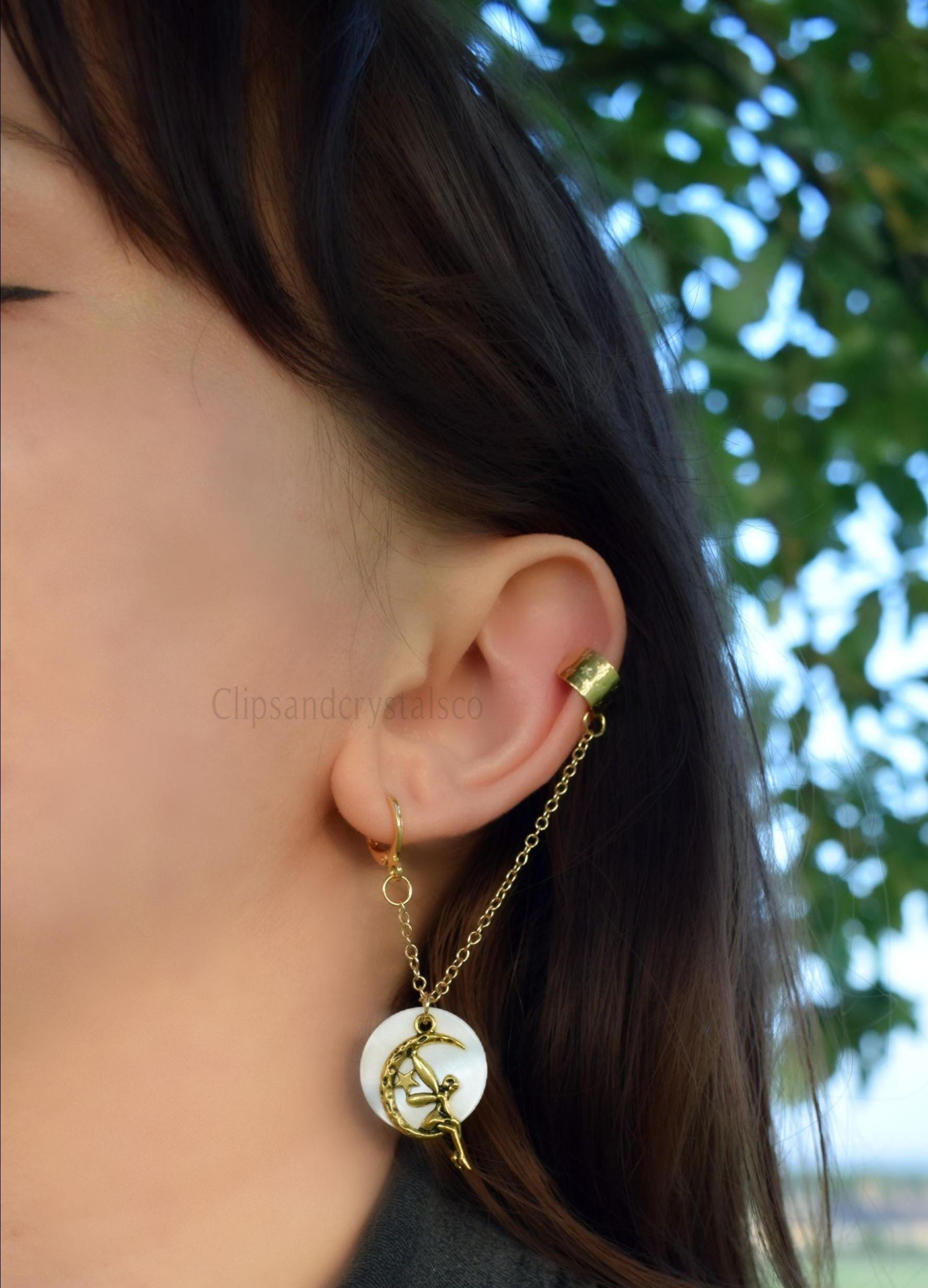 Gold Fairy Chain Ear Cuff Earring