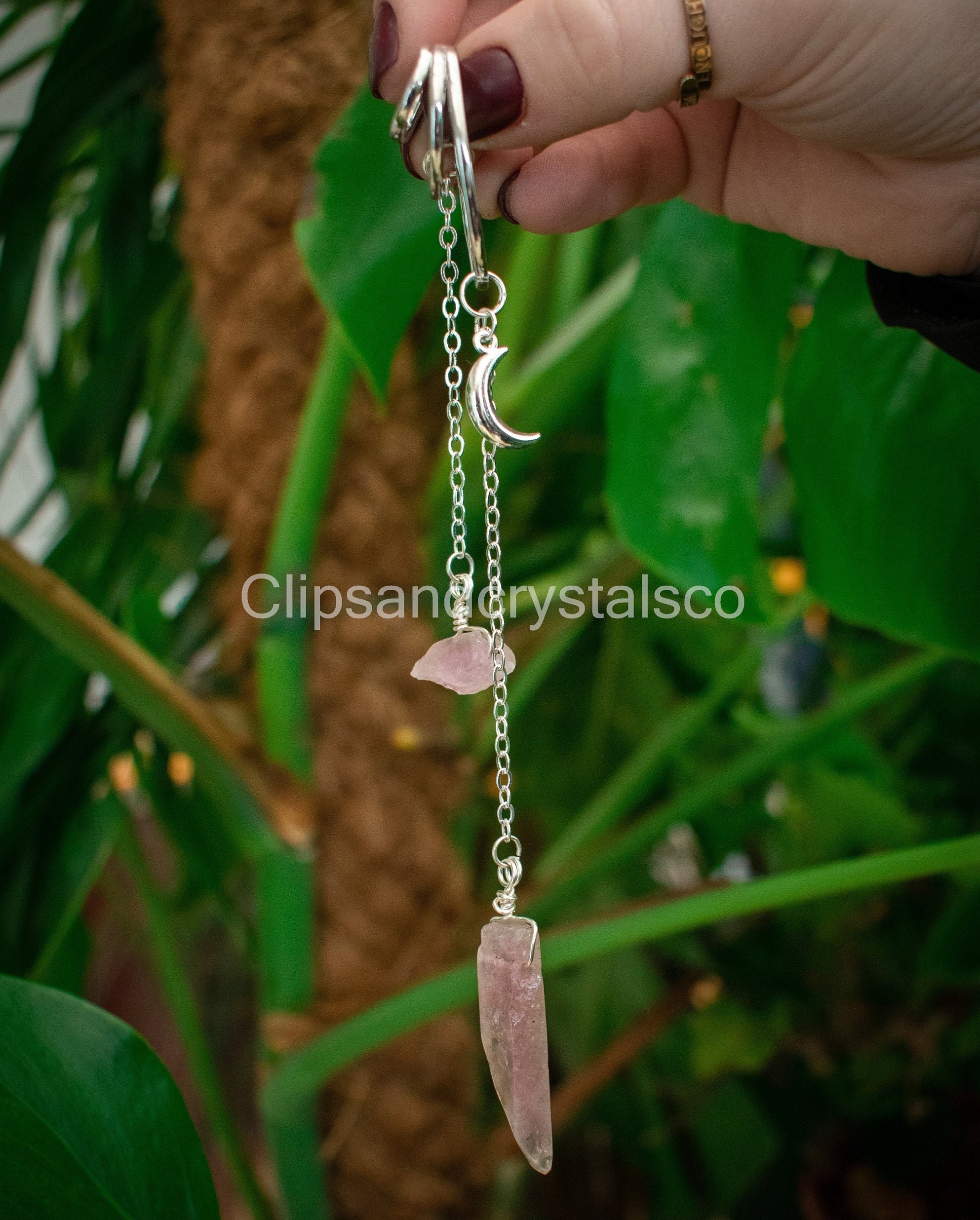 Silver Moon Crystal Ear Cuff