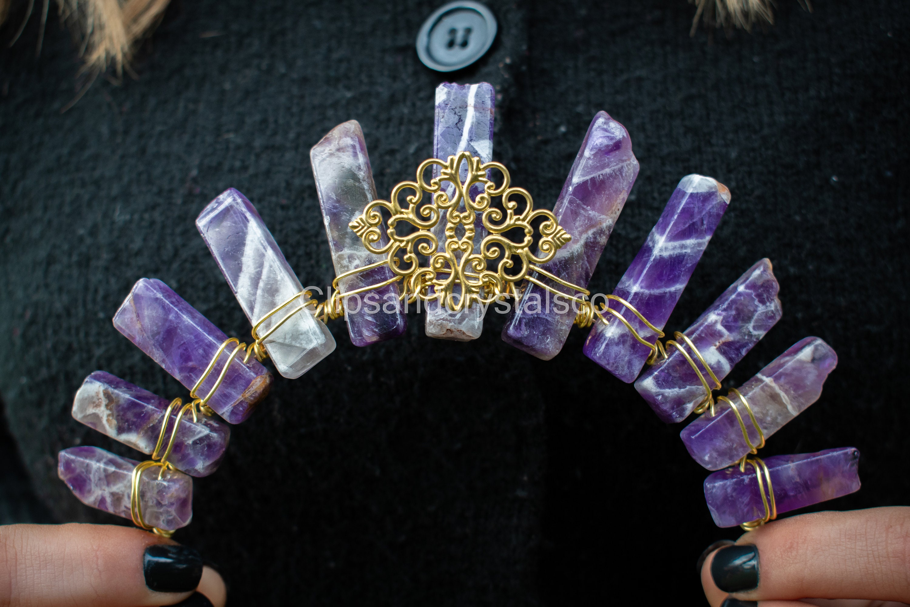 Purple And Gold Crystal Tiara
