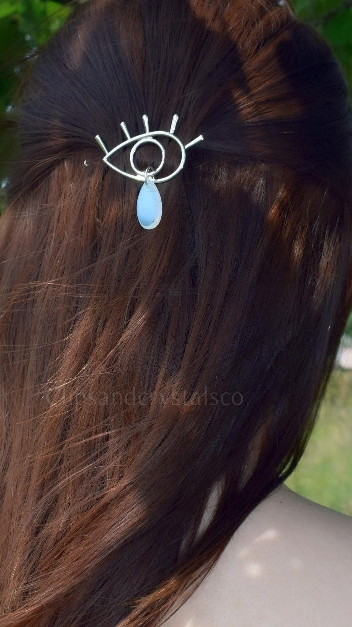 Crystal Teardrop Eye Hair Clip
