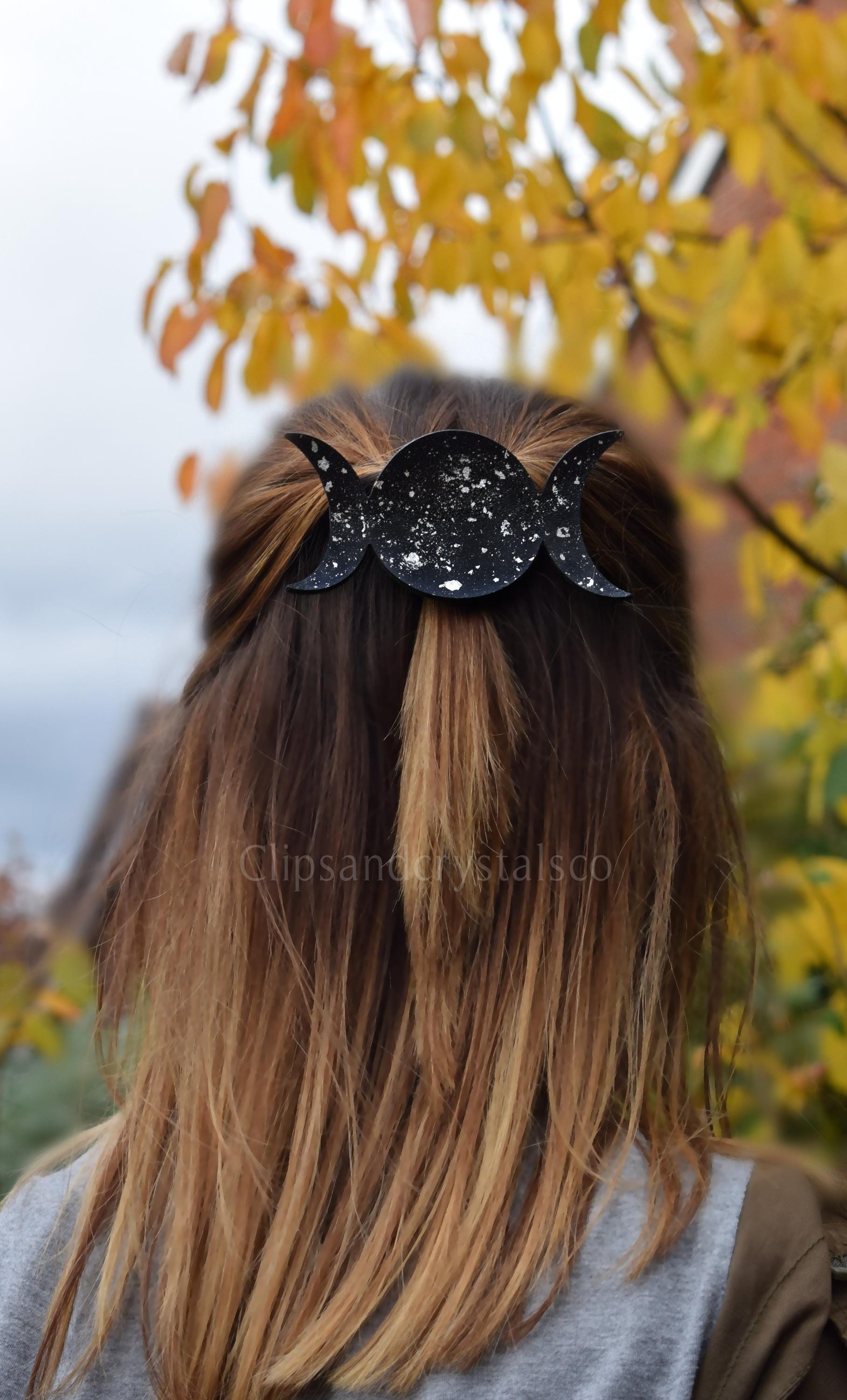 Black Moon Hair Clip - Many Colour Options