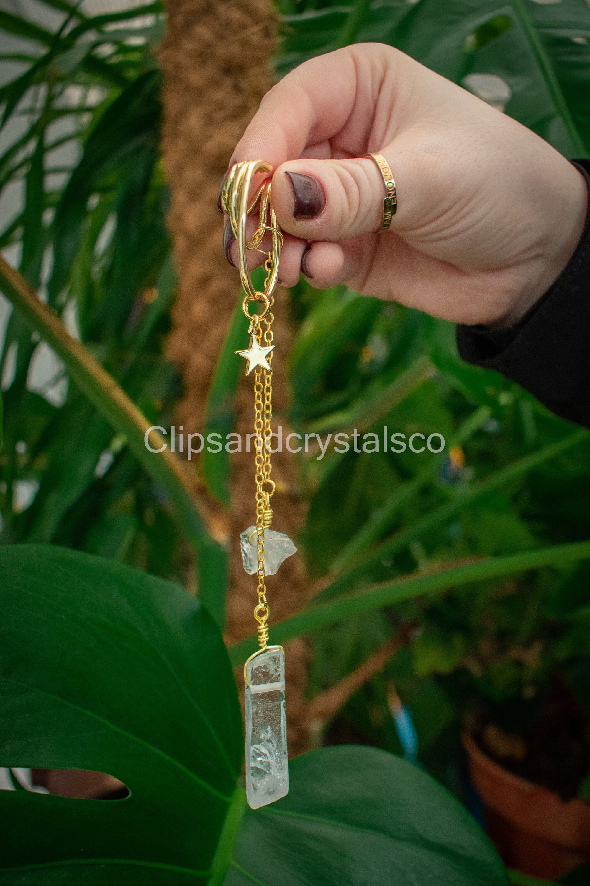 Star Dangle Crystal Ear Cuff