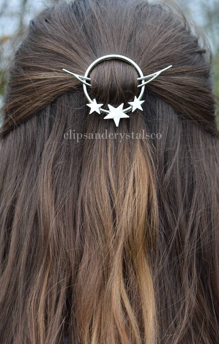 Metal Moon And Star Hair Stick