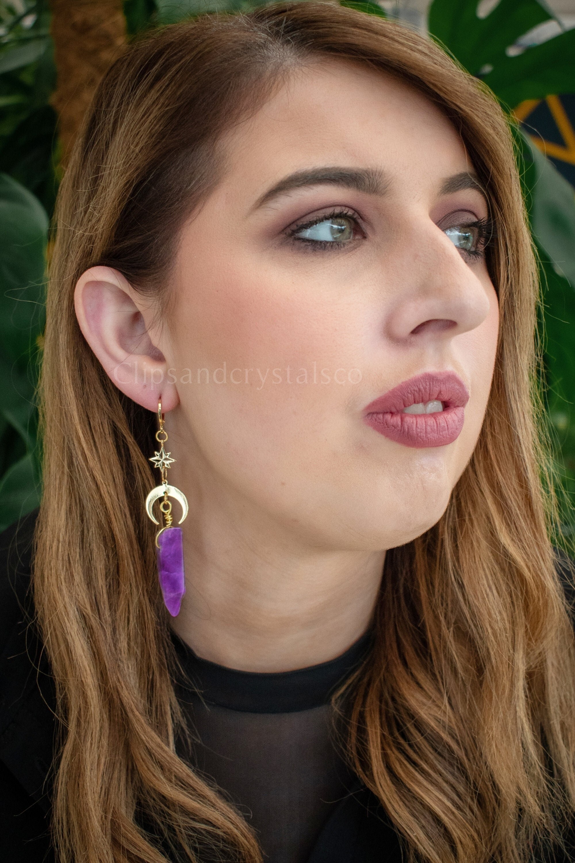 Gold Celetial Crystal Earrings