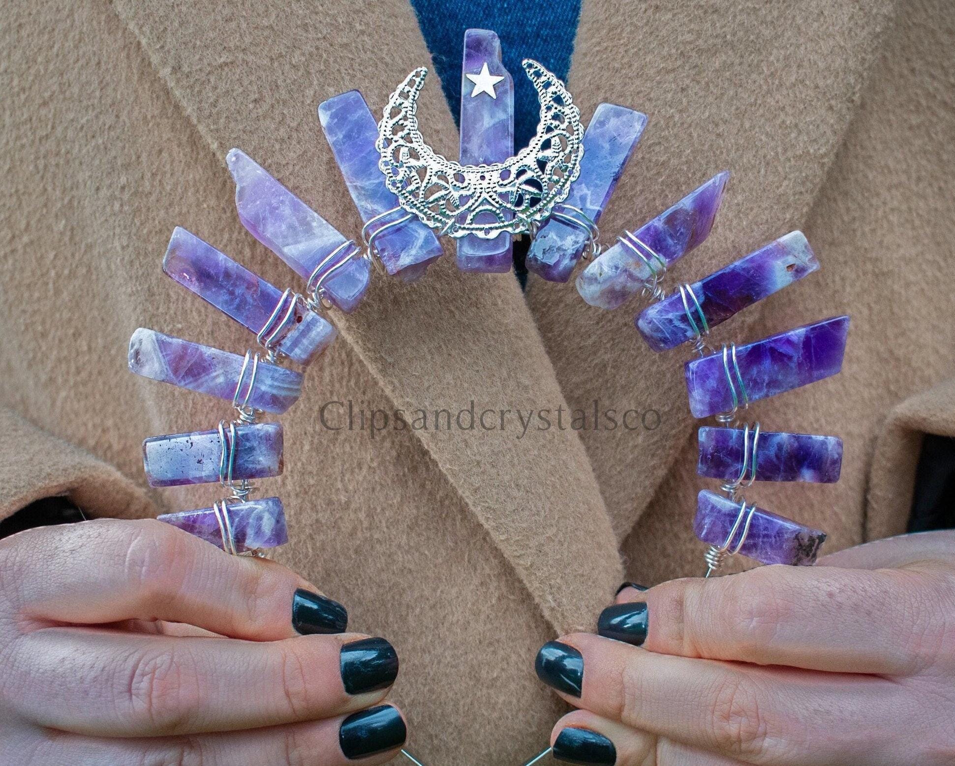 Purple Crystal Moon Tiara