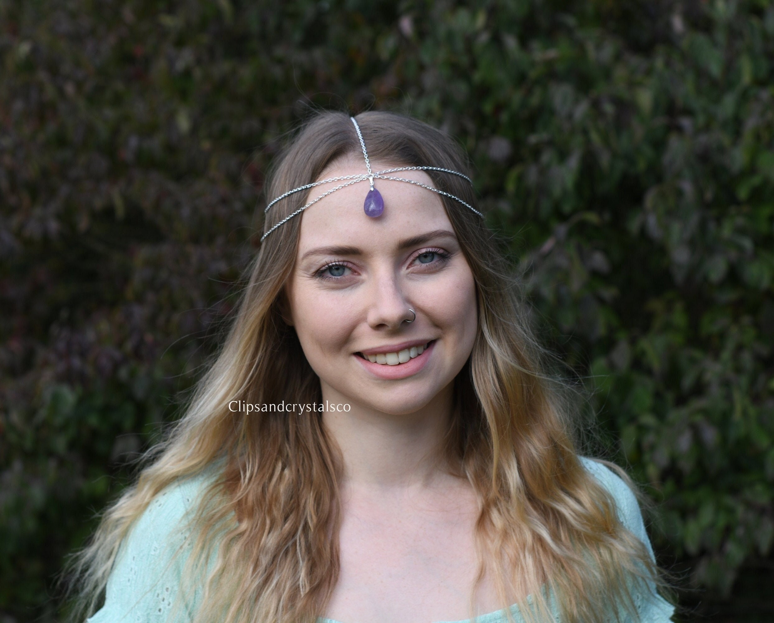 Silver Crystal Head Chain