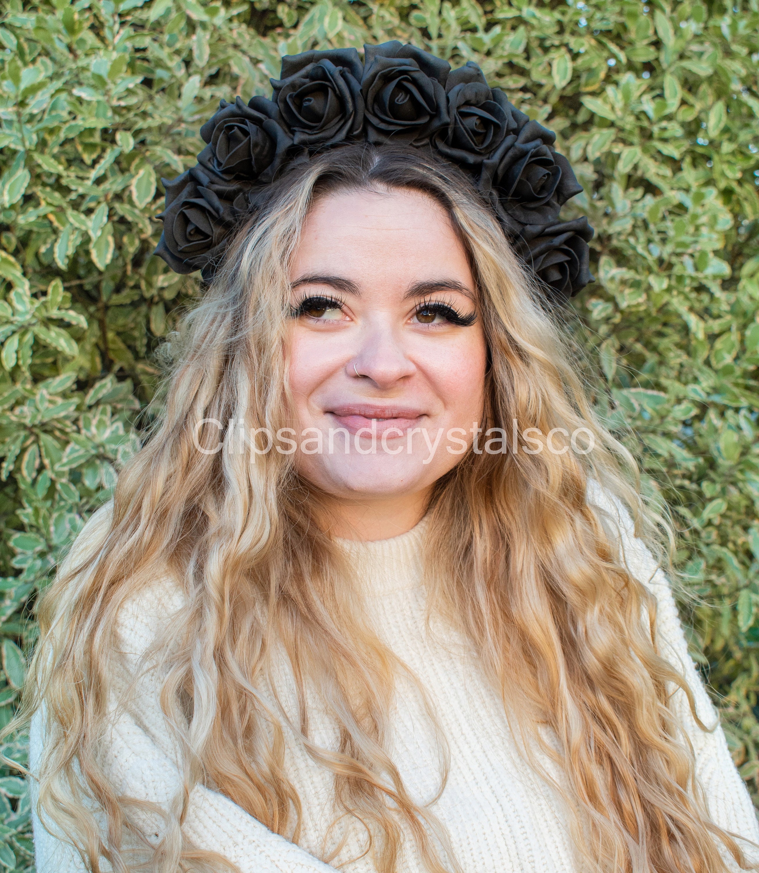 Black Flower Headband