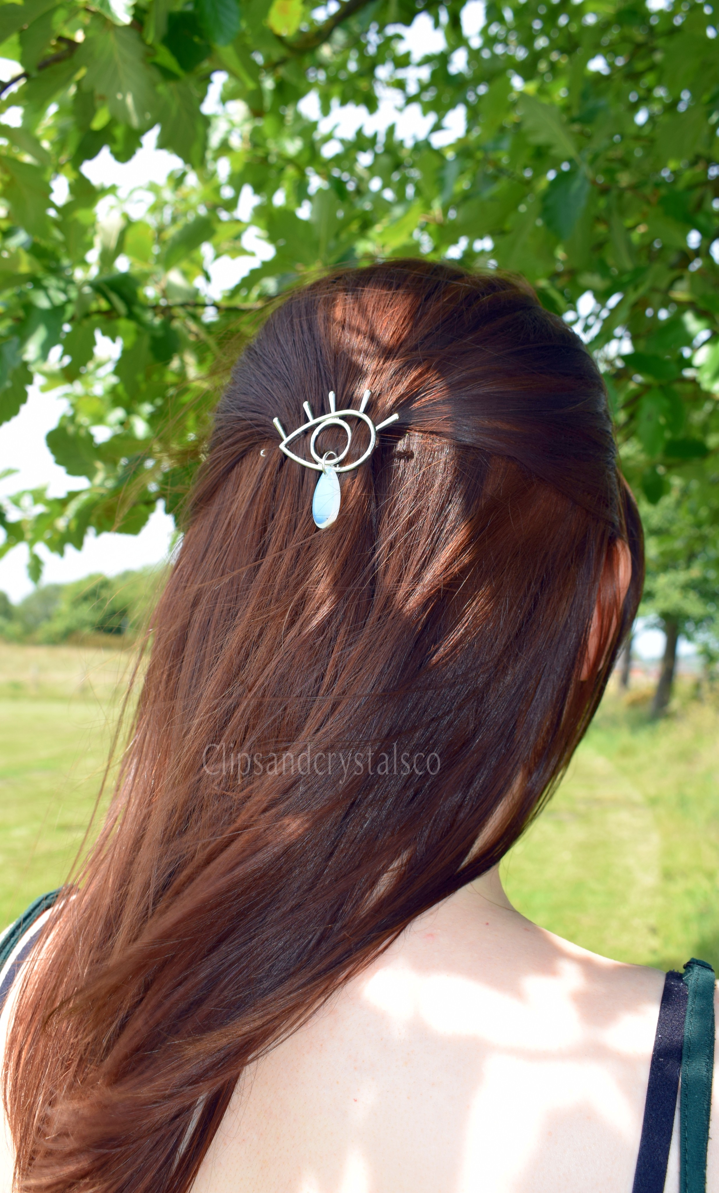 Crystal Teardrop Eye Hair Clip