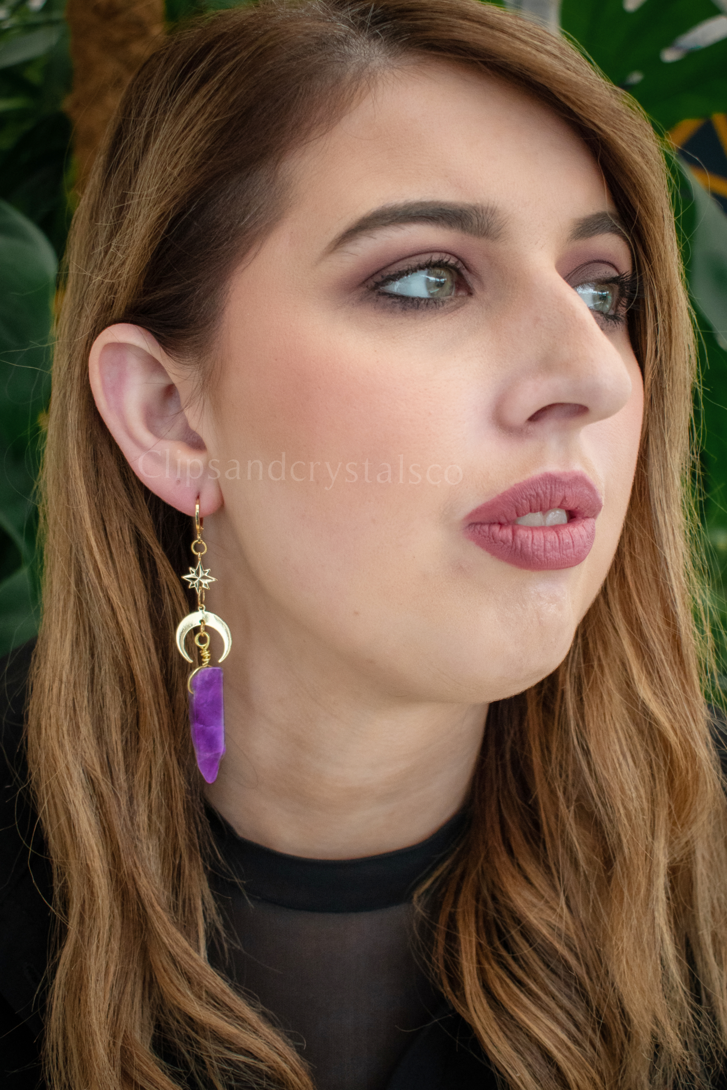 Gold Celetial Crystal Earrings