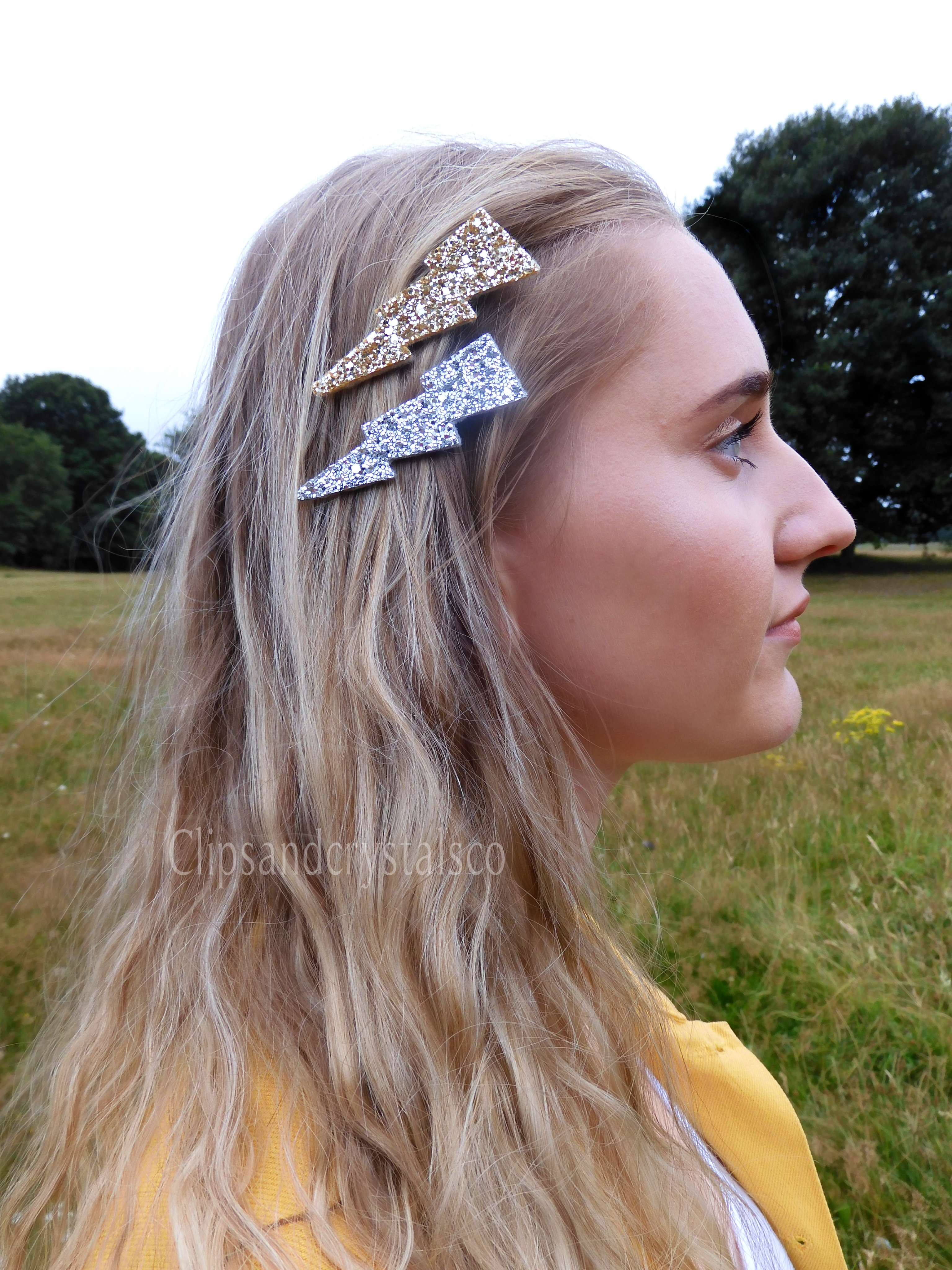 Lightning Strike Hair Accessory Pair Of Two - Many Colour Options