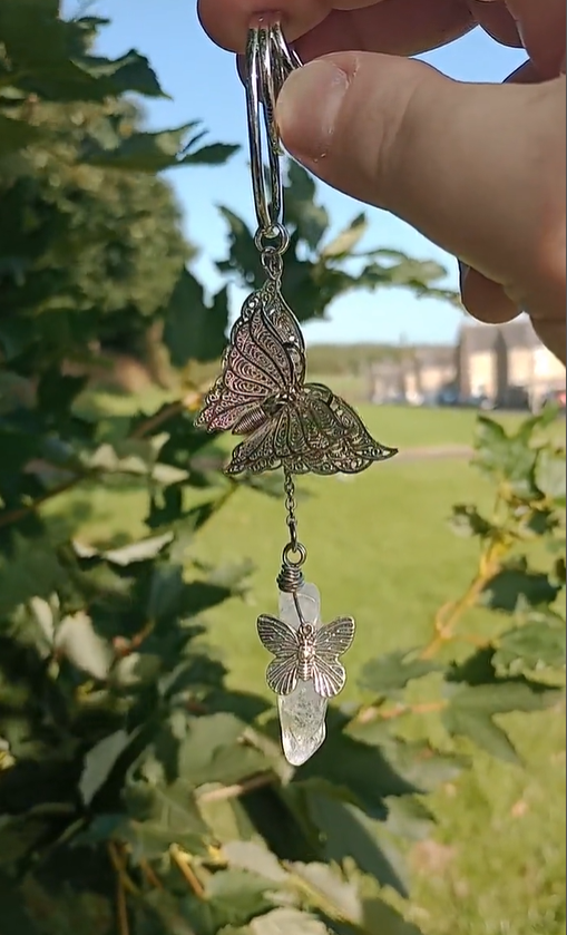 Witchy Silver Moth Ear Cuff