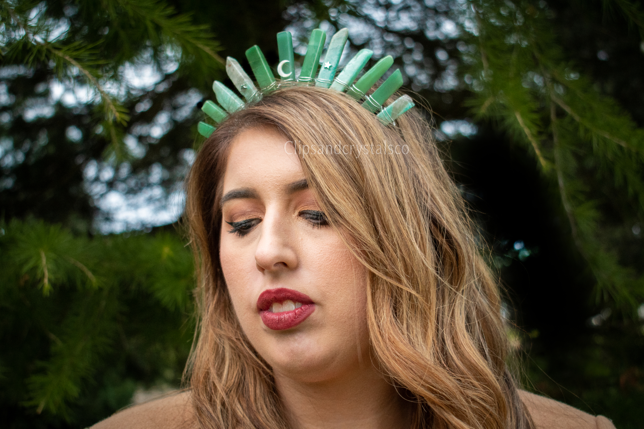 Green Crystal Night Sky Tiara