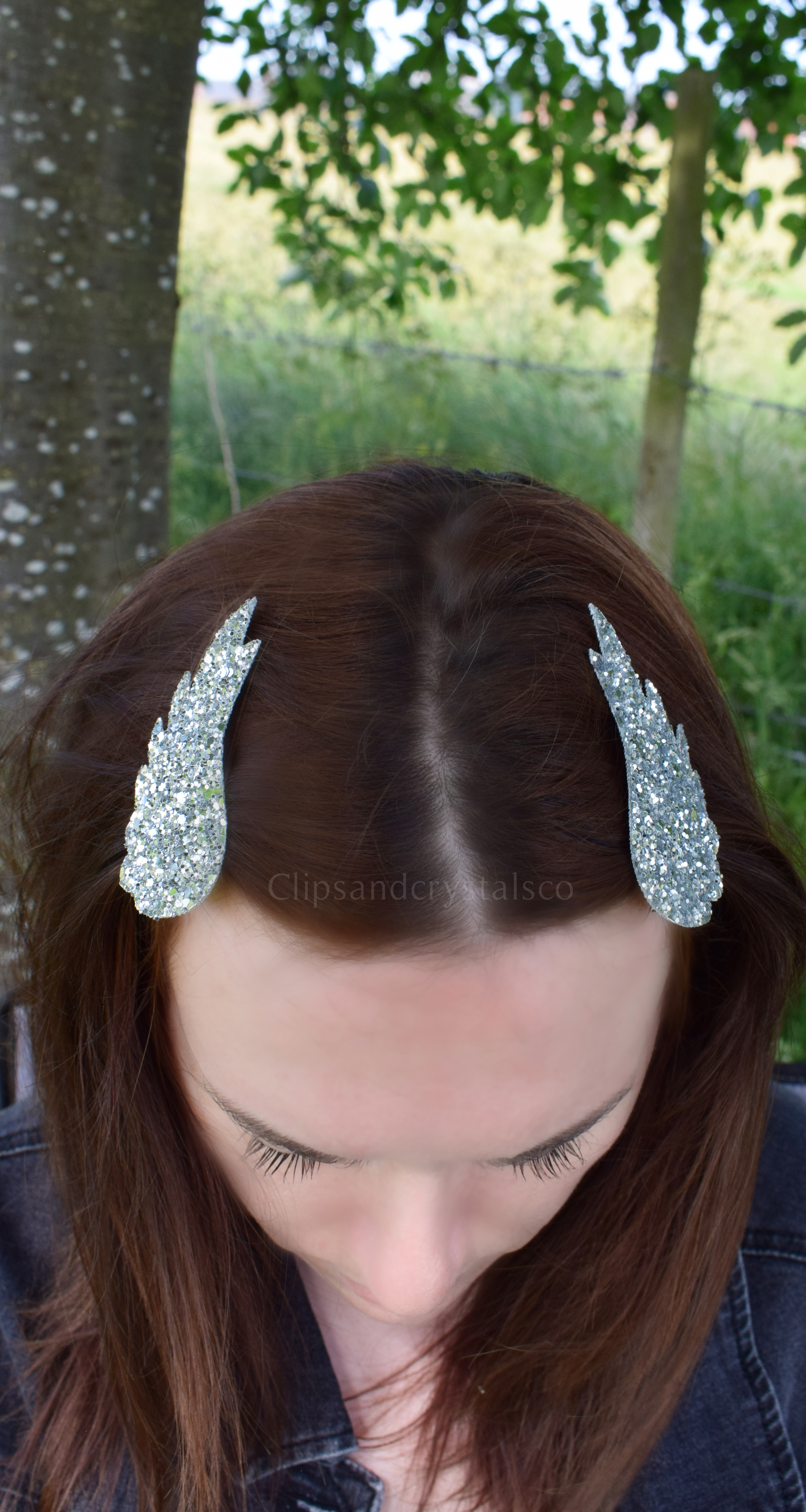 Sparkly Vintage Style Angel Wing Hair Clip Pair - Many Colour Options