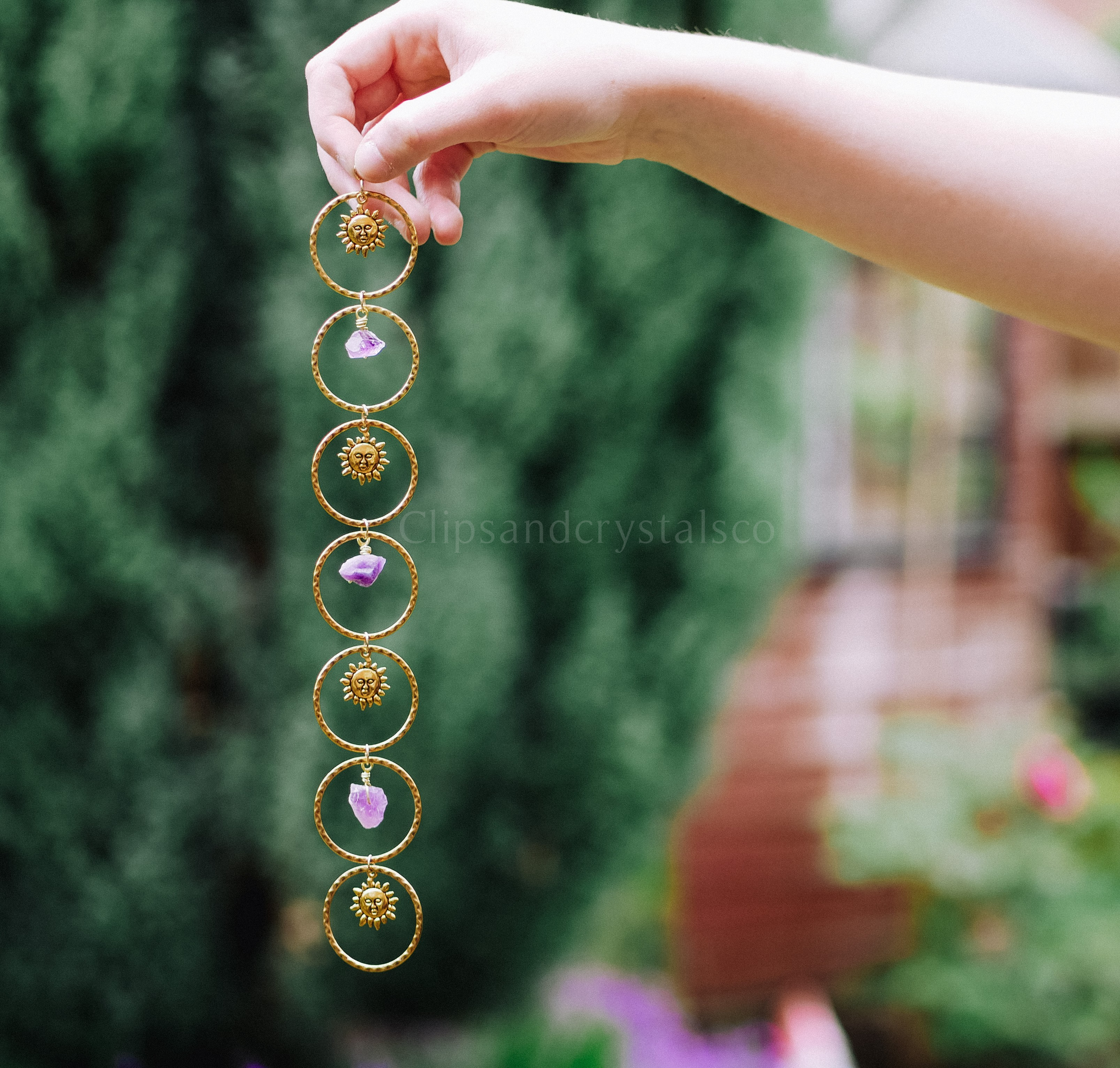 Gemstone Sun Wall Decor - Many Crystal Options