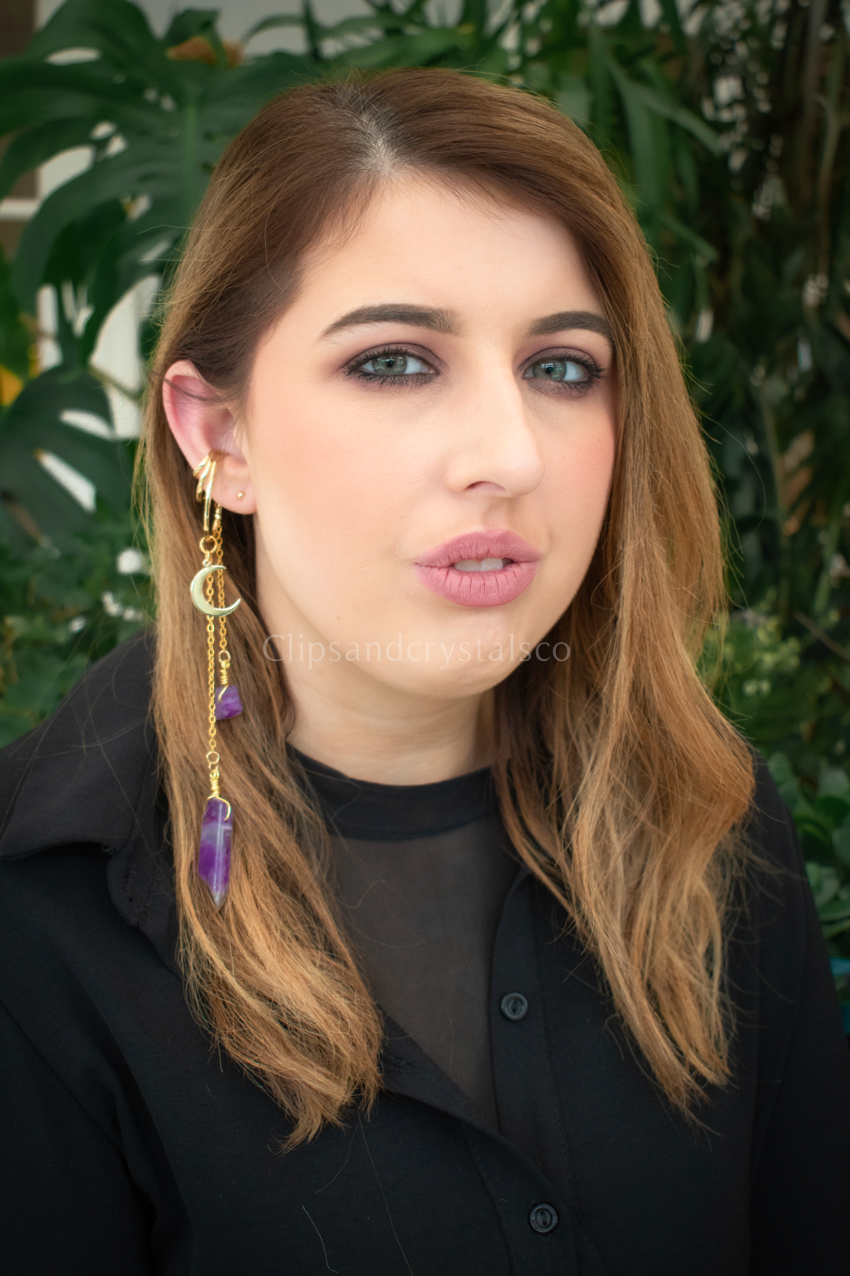 Amethyst Ear Wrap Cuff