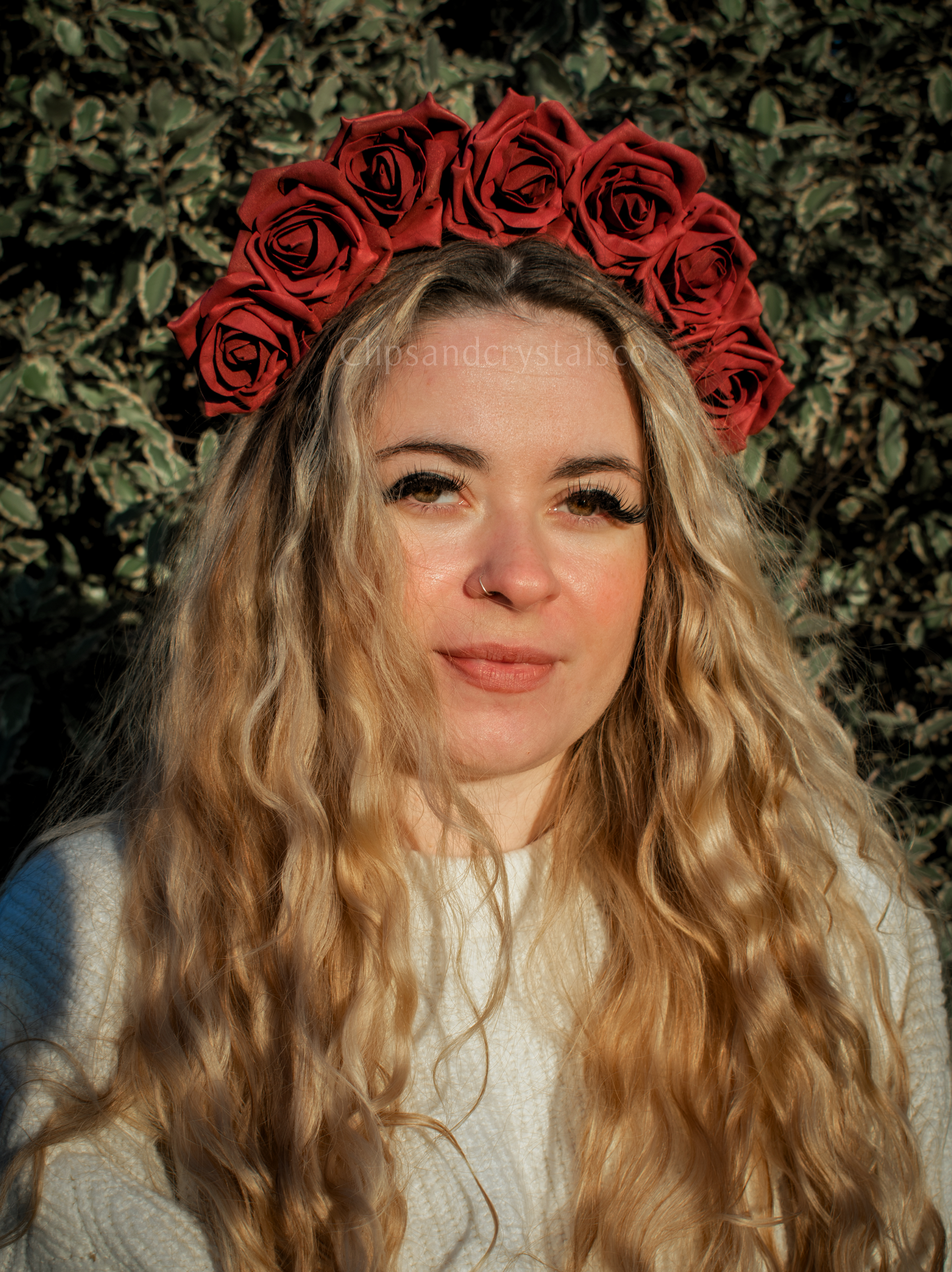 Burgundy Flower Headband