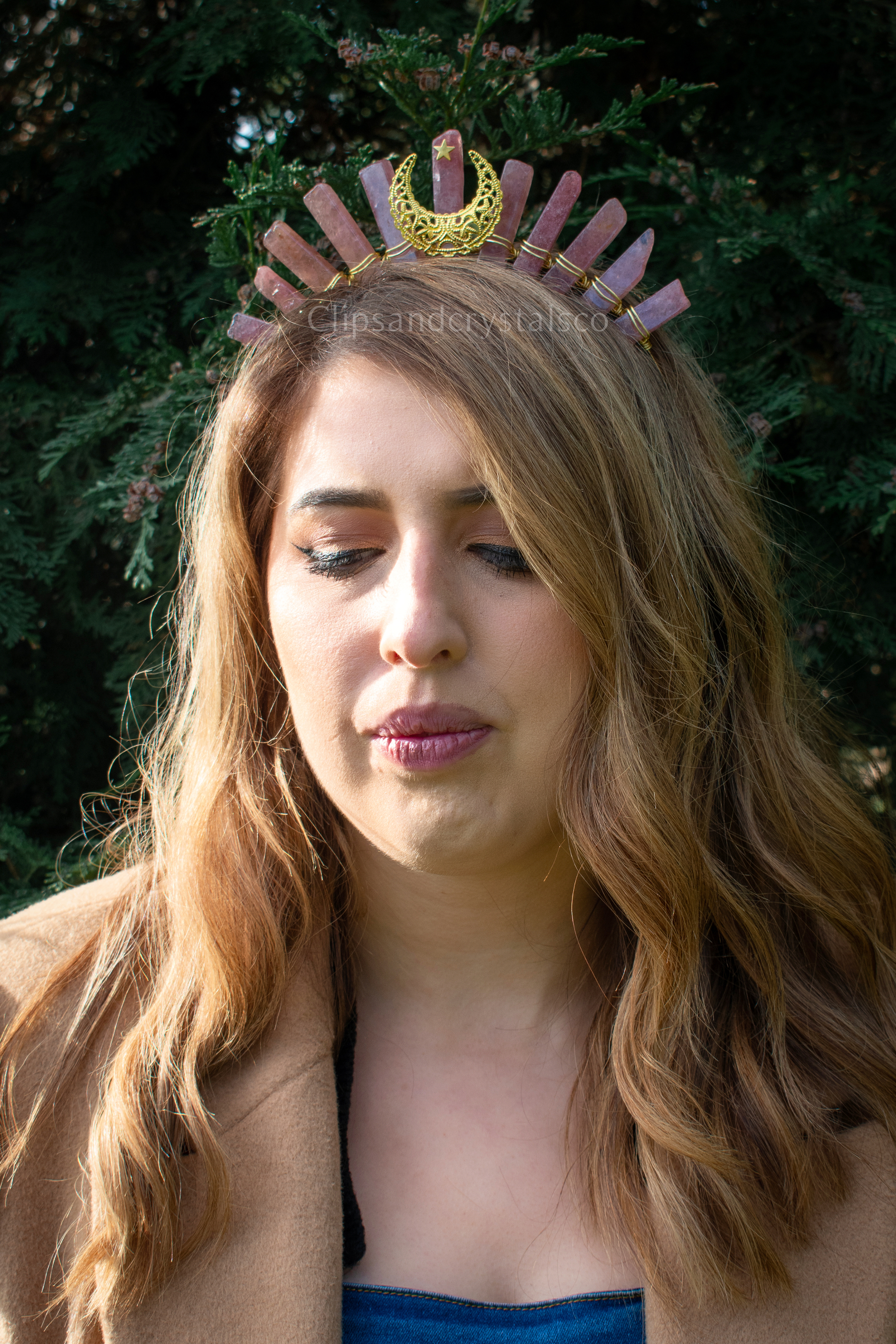 Pink Crystal Moon Tiara