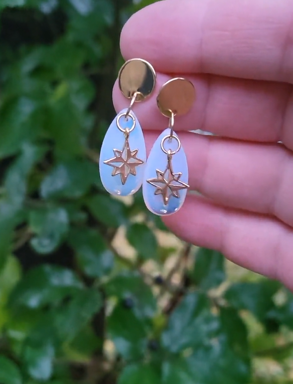 Gold Star Teardrop Earrings